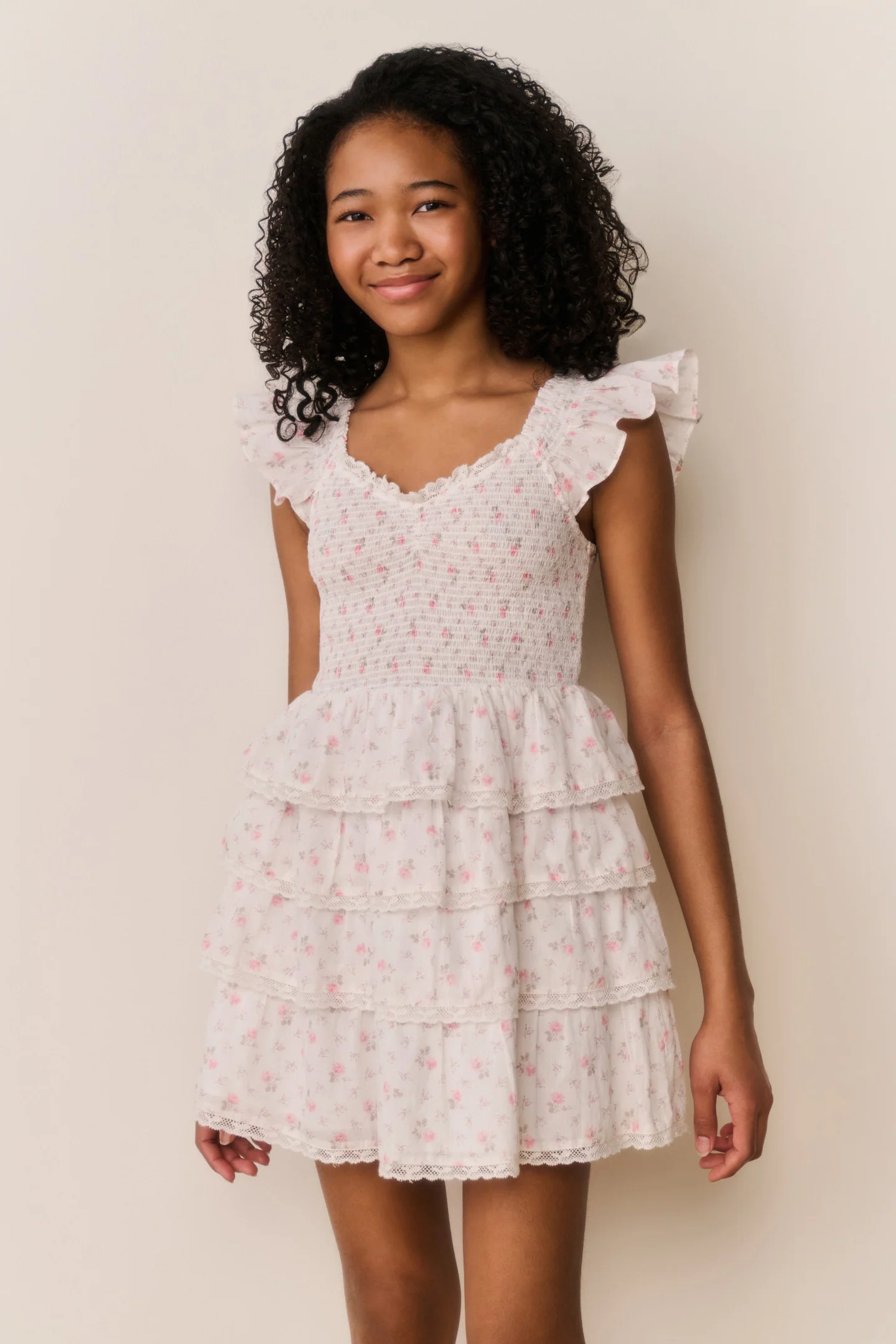 Vestido de algodón floral Tween Linoette