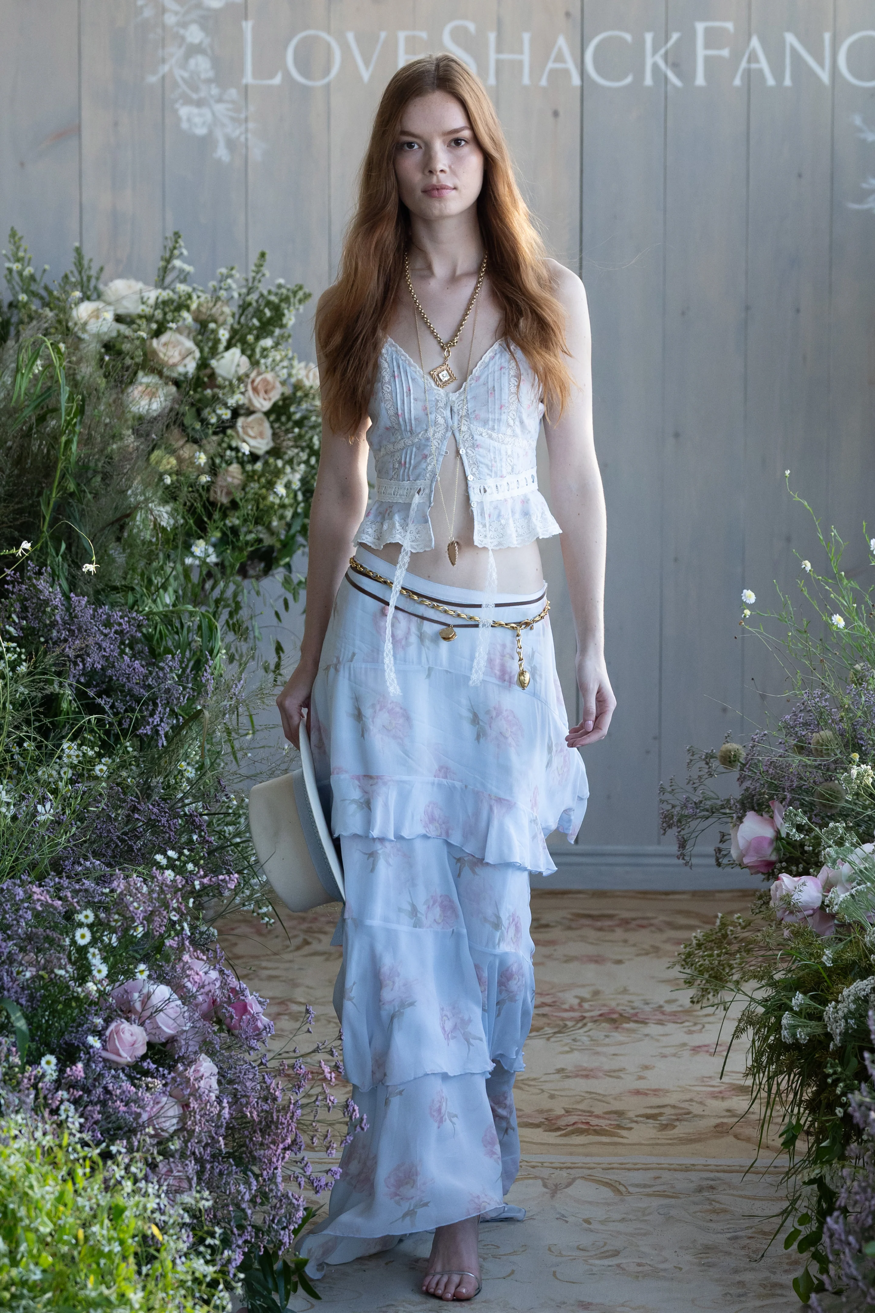 Falda Maxi de Chifón Floral Soleia