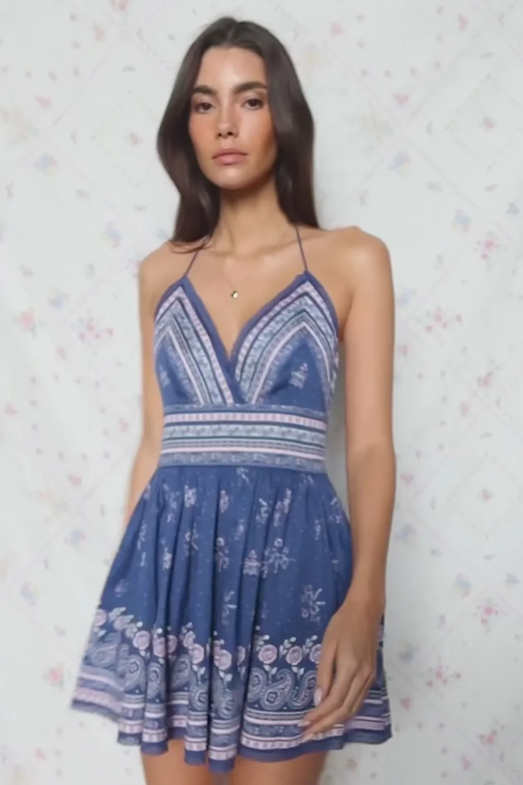 Vestido Mini Estampado Bandana de Algodón Arletta