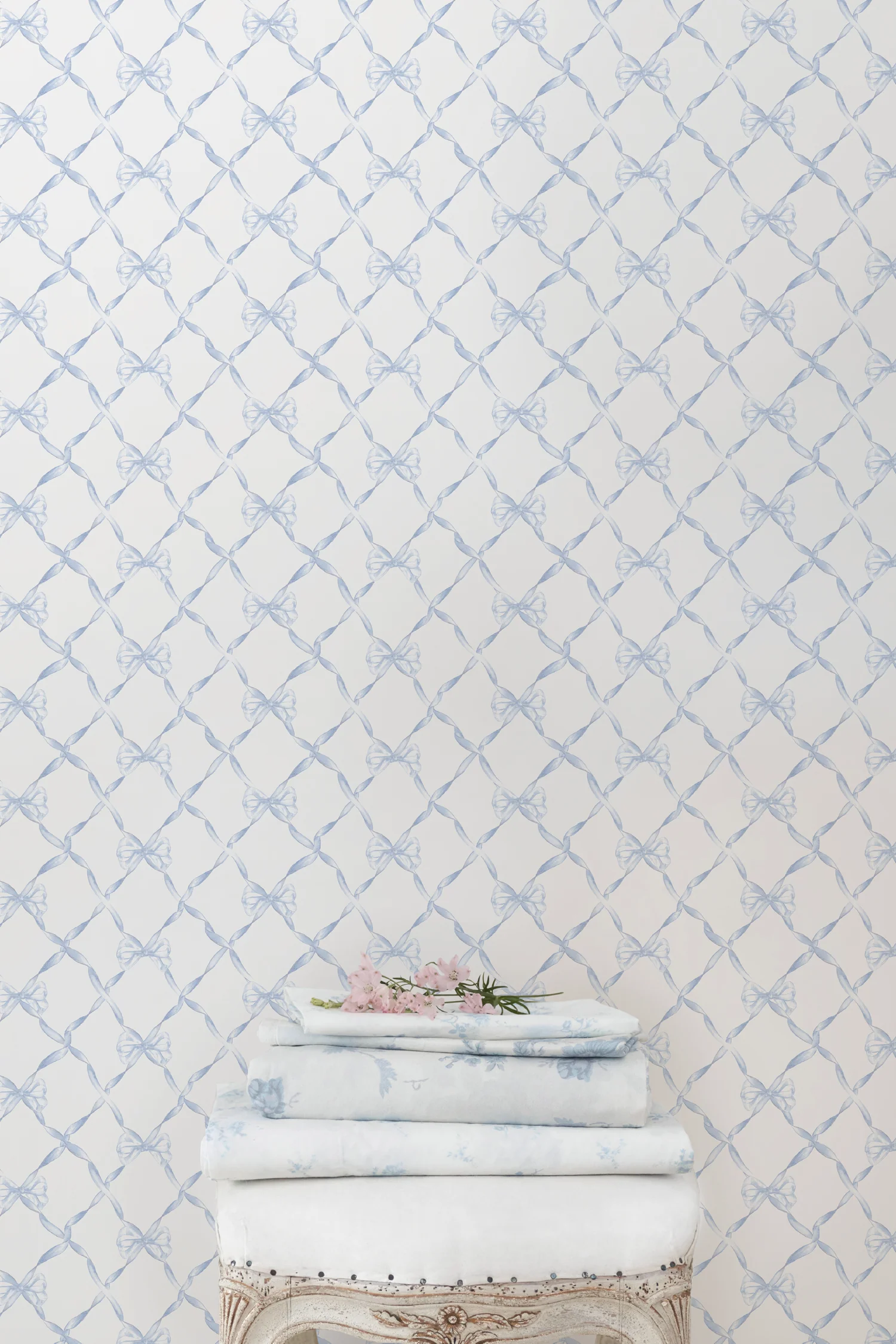 Papel Pintado Estándar Baby Bow Azul Bella