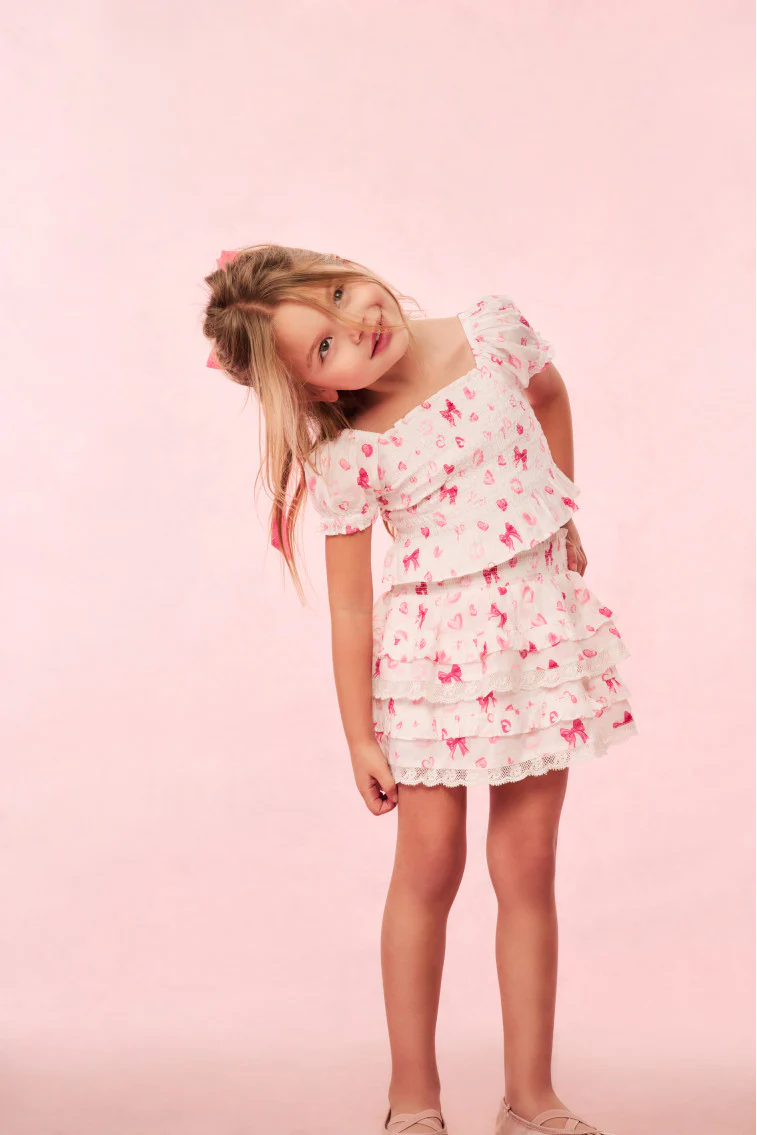 Falda con Volantes y Estampado de Besos Billie para Niñas
