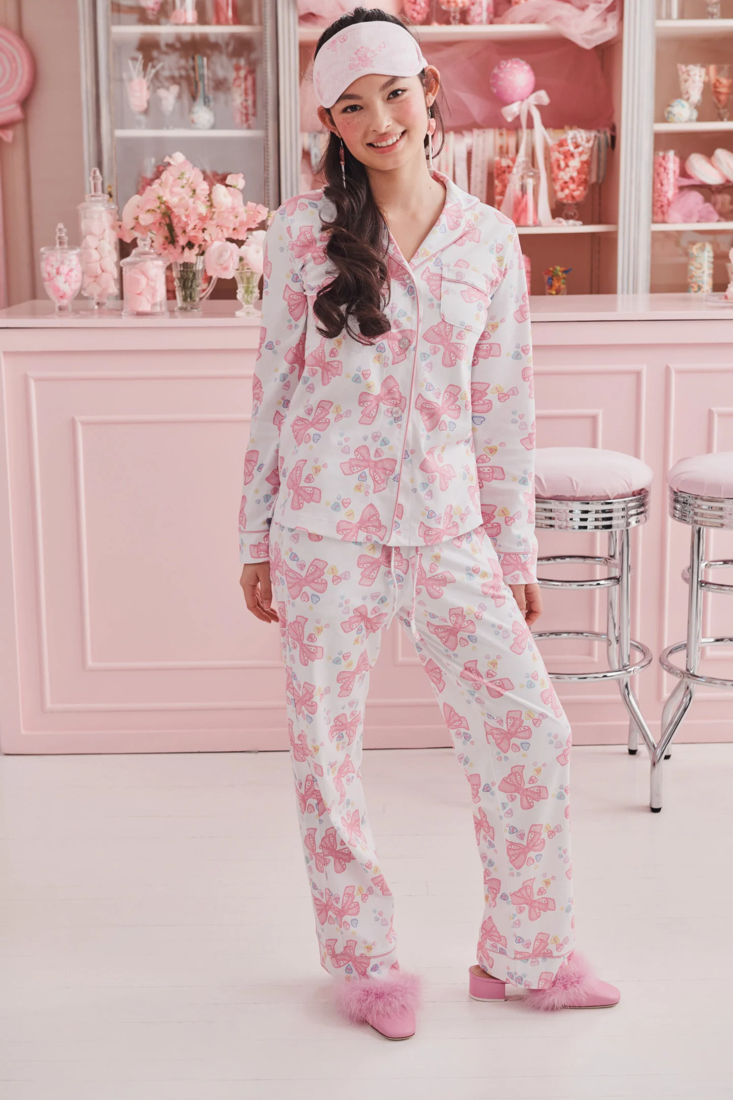 Conjunto de pijama de manga larga para mujer LoveShackFancy x Roller Rabbit Doily Beux