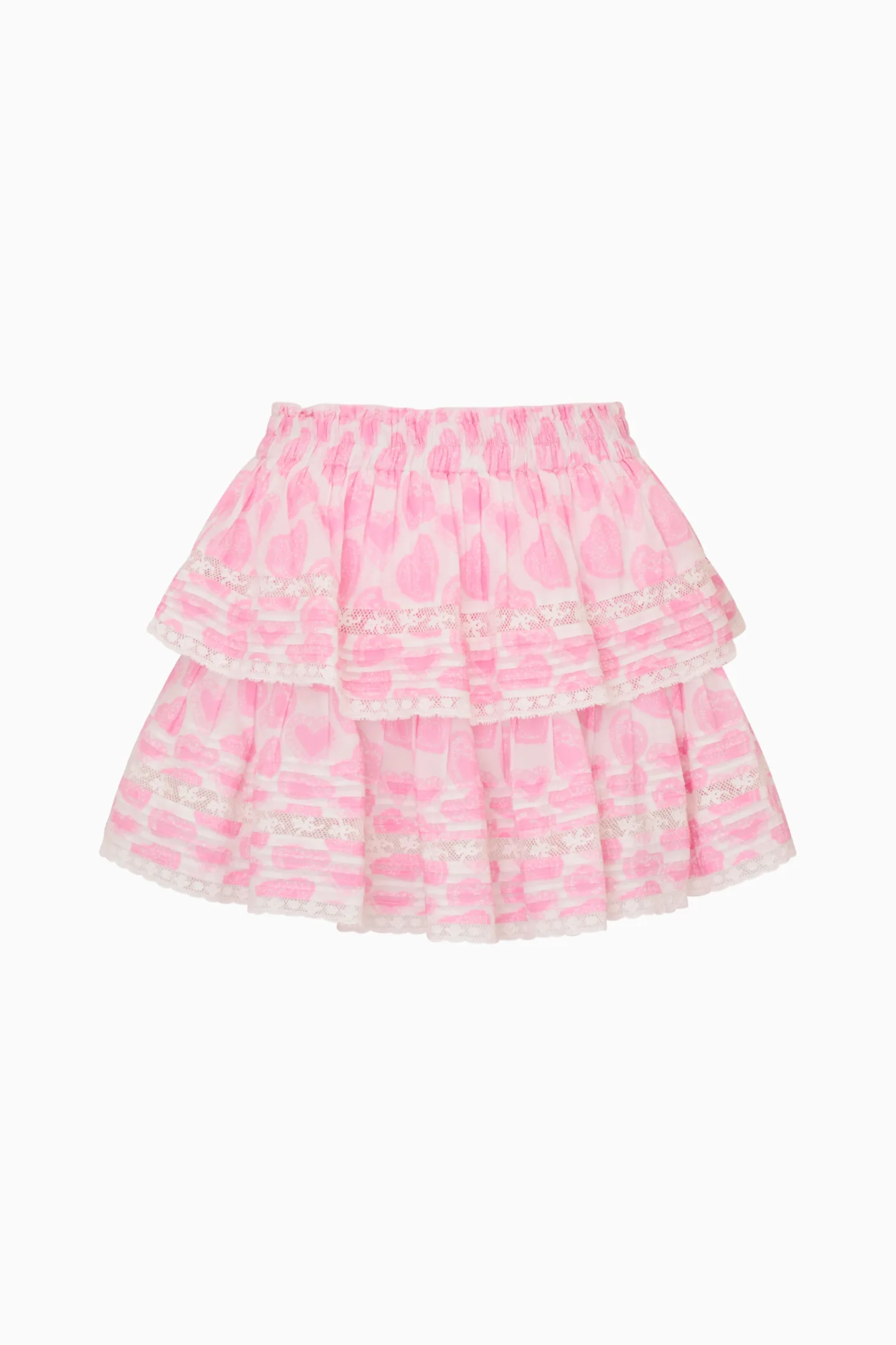 Minifalda con Volantes con Estampado de Corazón