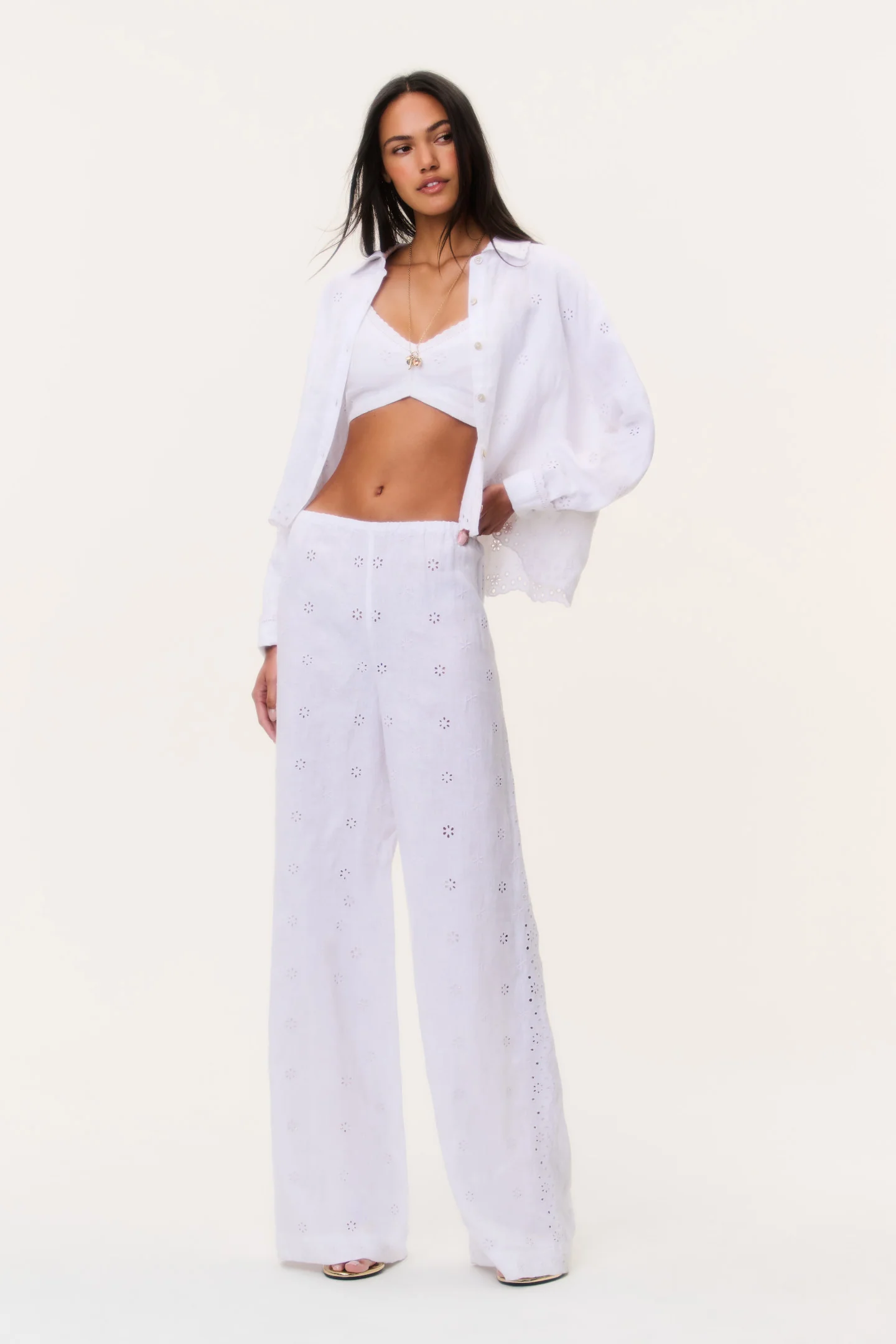 Pantalón de Lino con Ojales Cinna