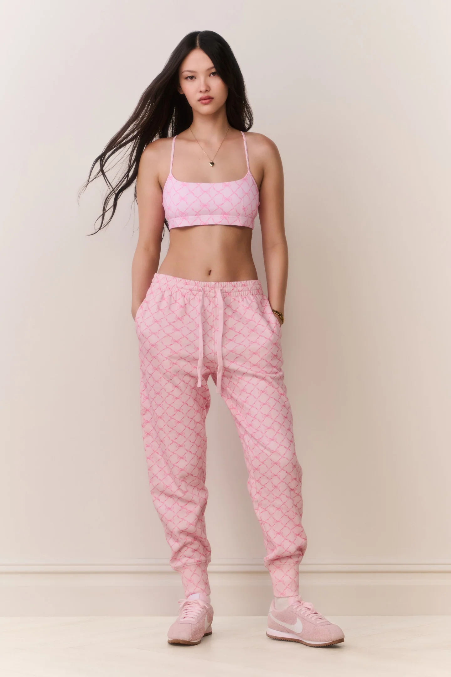 Pantalones de chándal de algodón Lolana tipo corazón