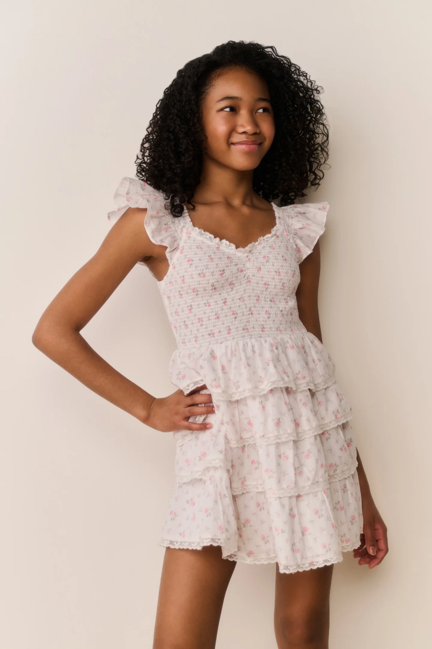 Vestido de algodón floral Tween Linoette