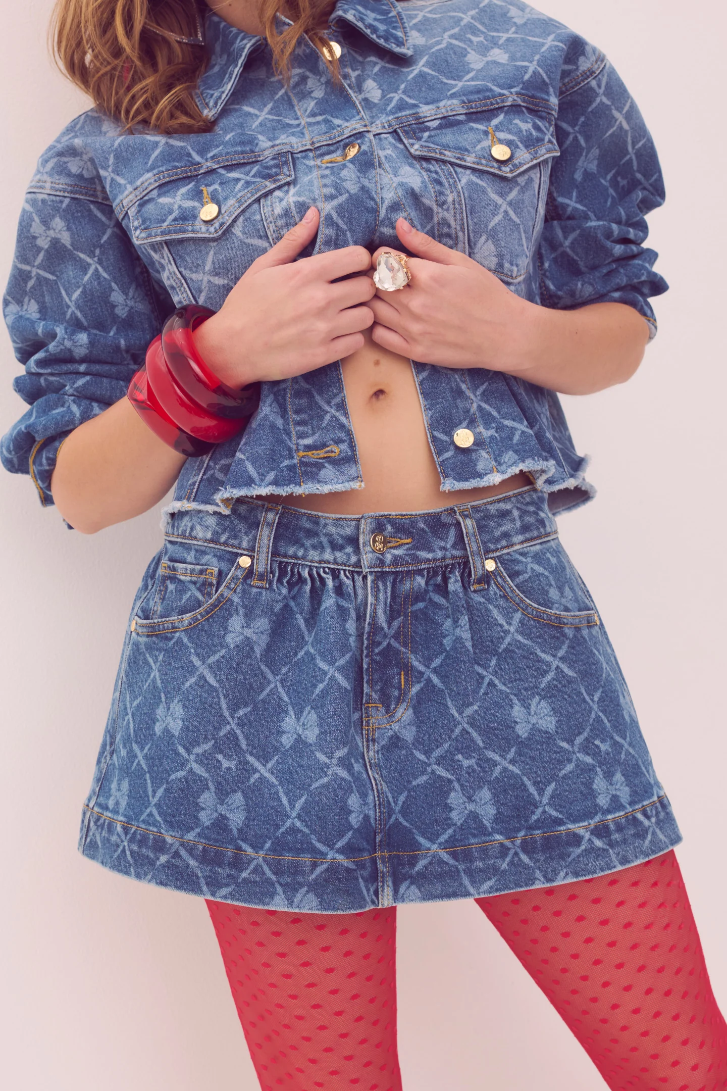 Falda de mezclilla PINK x LoveShackFancy