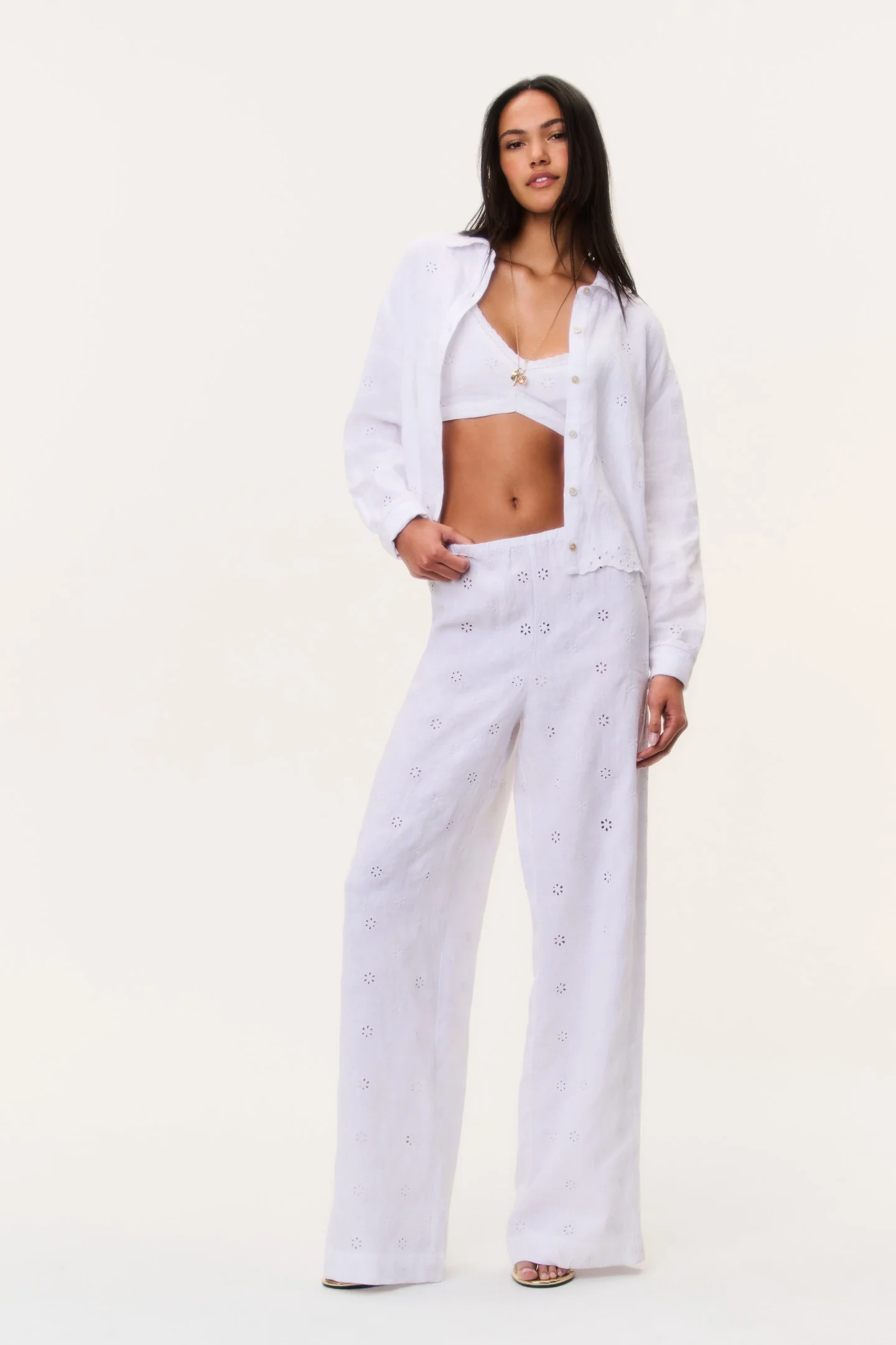 Pantalón de Lino con Ojales Cinna