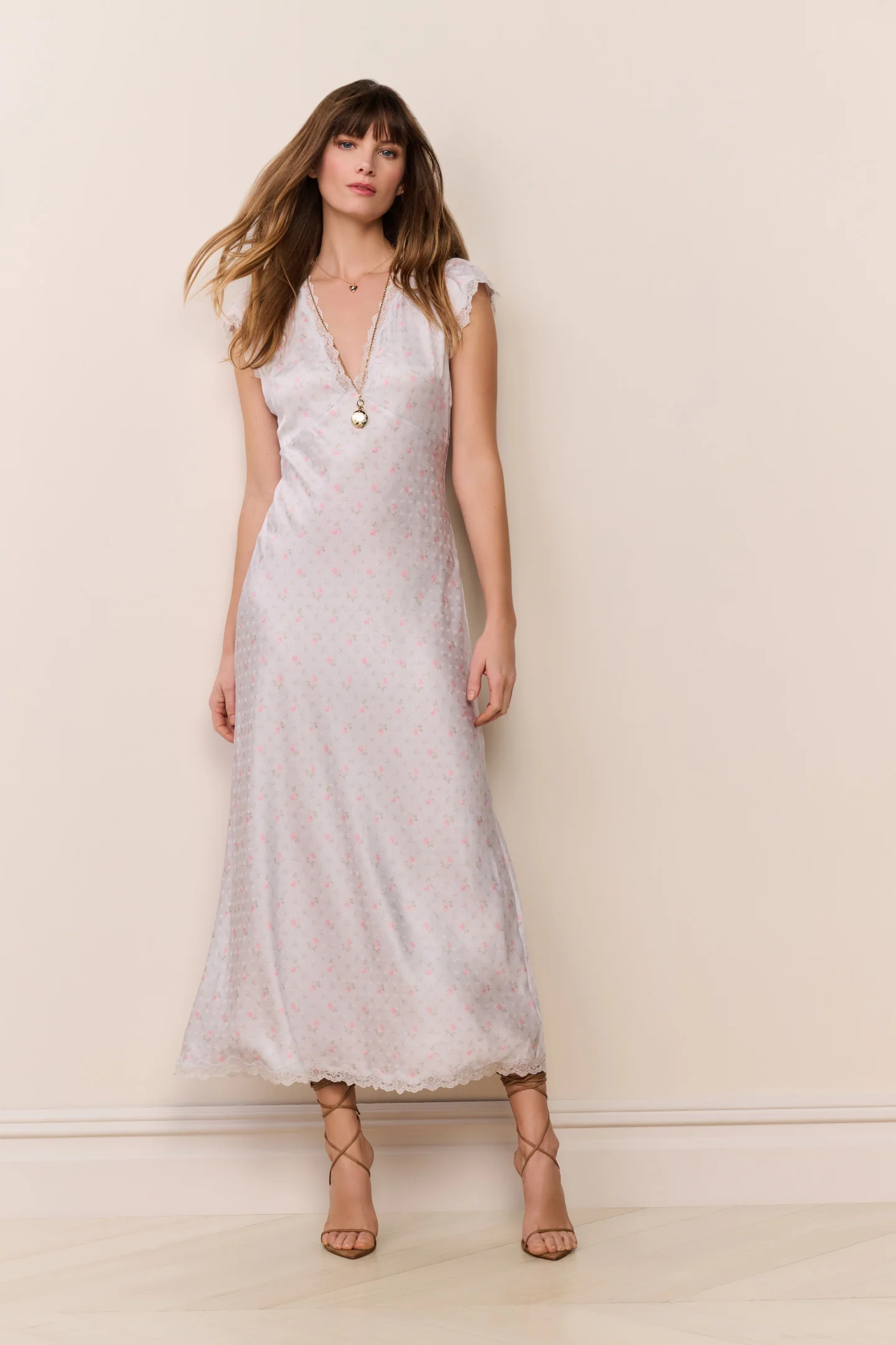 Vestido maxi de seda con estampado floral de Theodore