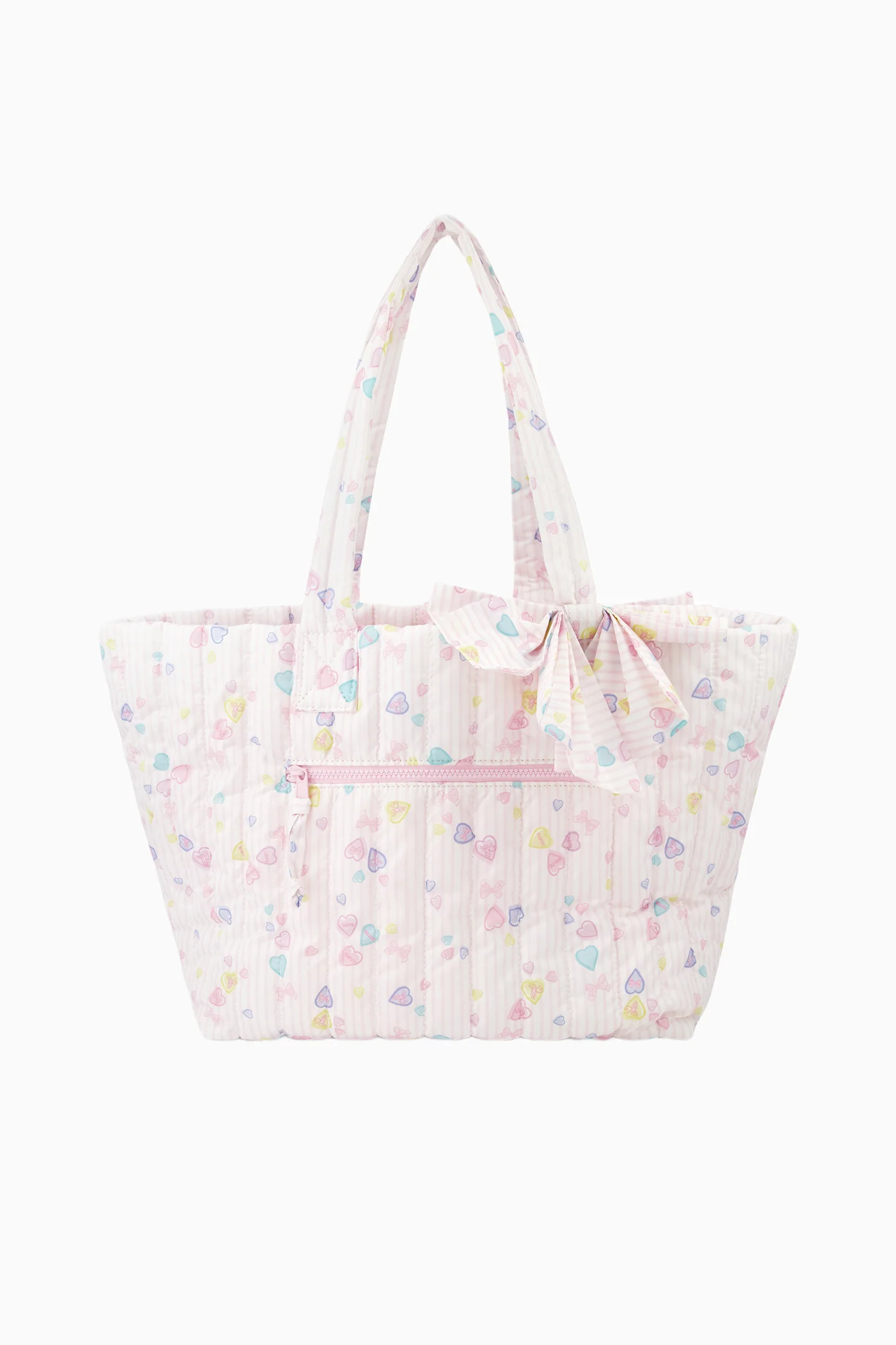 Bolso de mano con lazo de rayas de corazones LoveShackFancy x Roller Rabbit