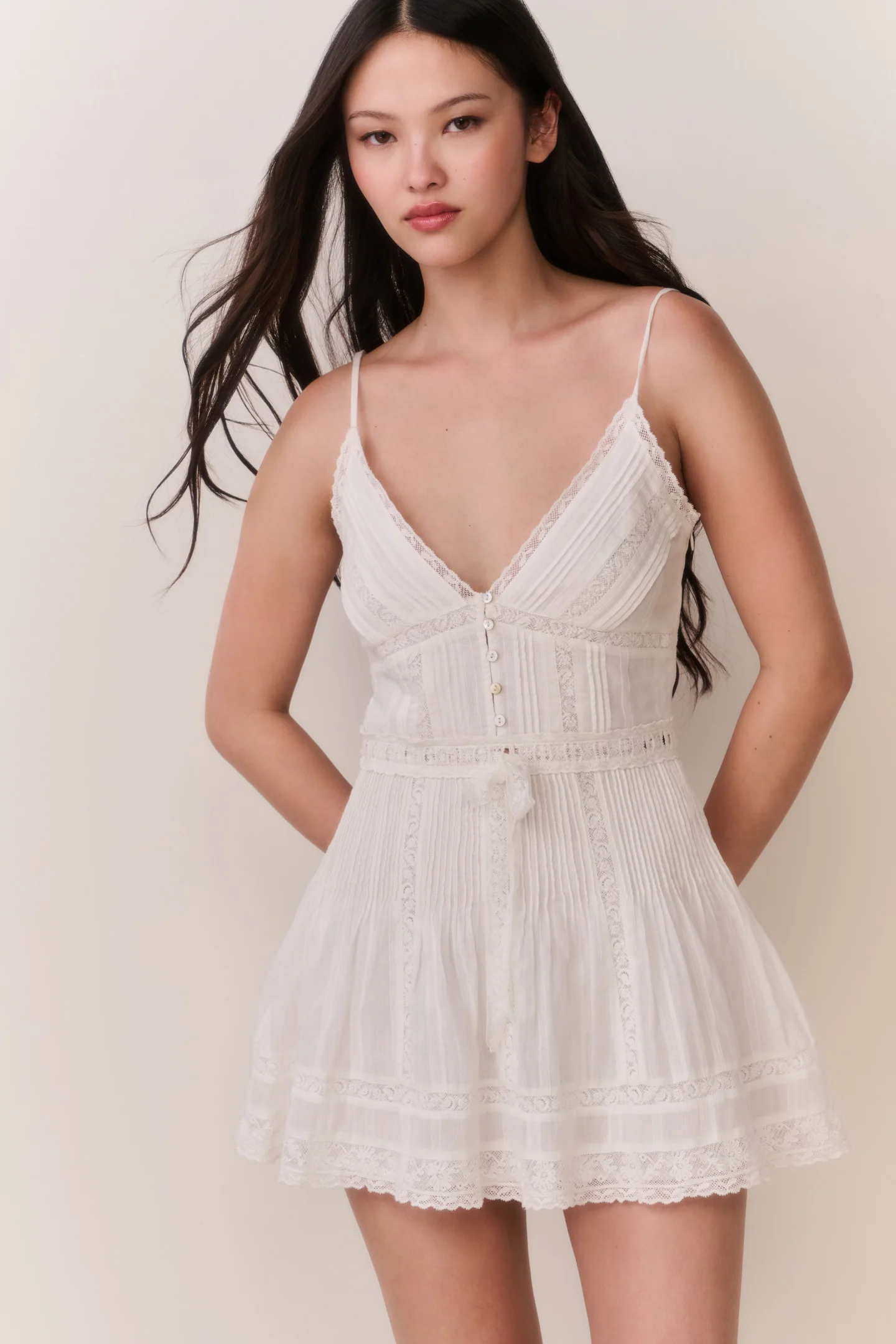 Vestido mini victoriano de algodón Zirelle