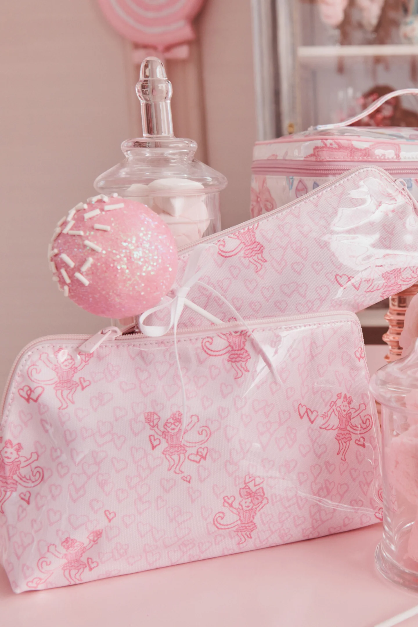 Bolsa de maquillaje grande LoveShackFancy x Roller Rabbit