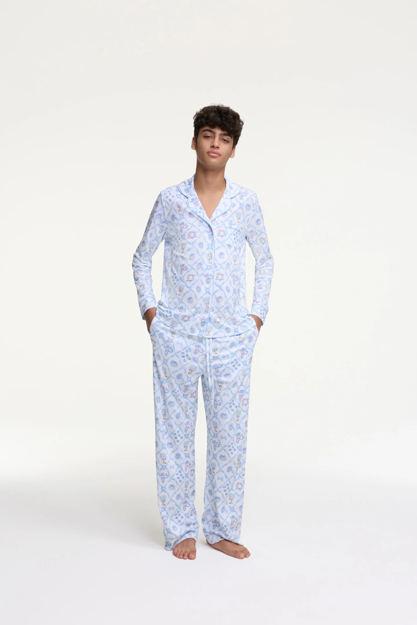 Pijamas de manga larga de malla Starry Nights para hombres LoveShackFancy x Roller Rabbit