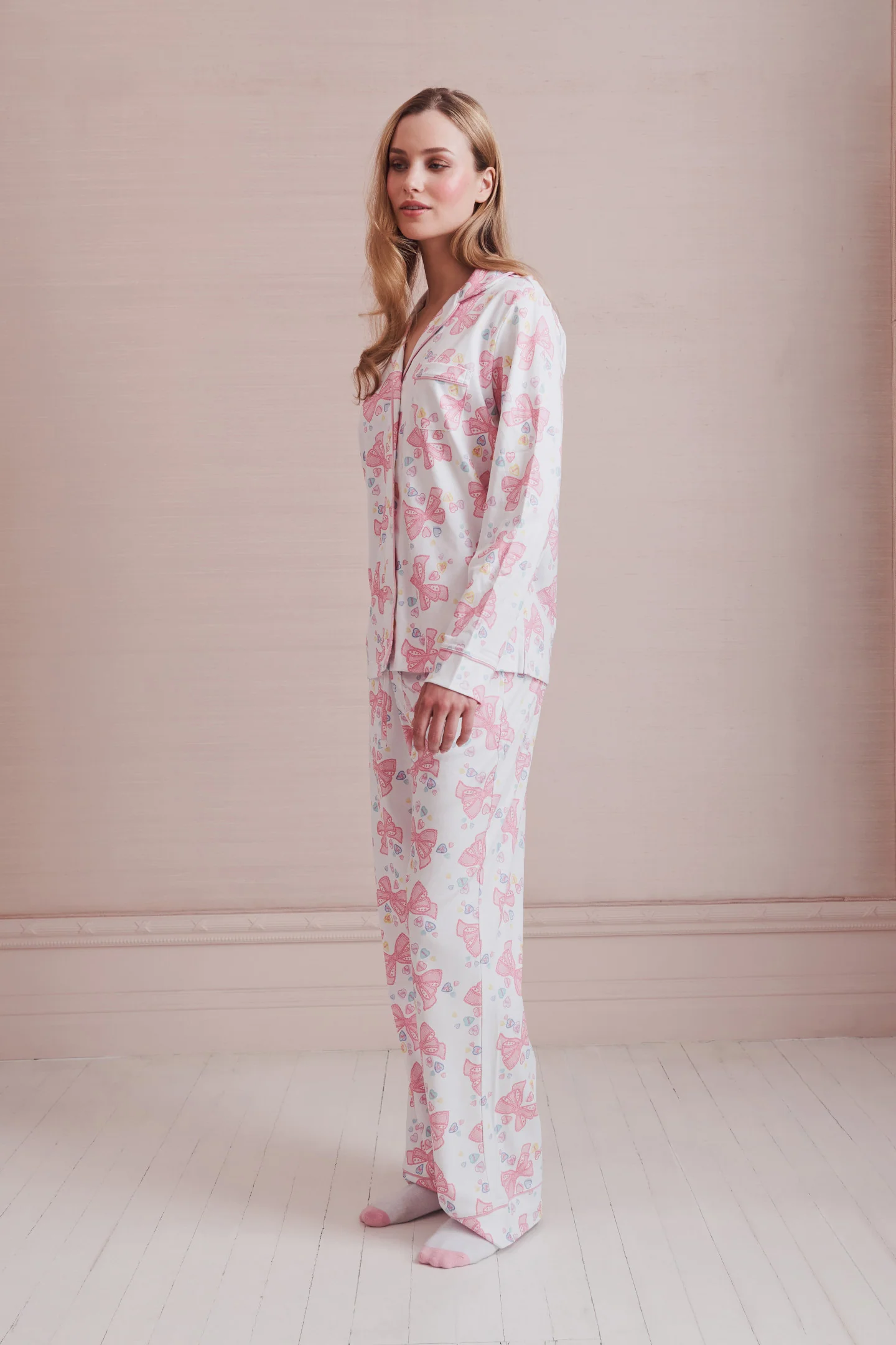 Conjunto de pijama de manga larga para mujer LoveShackFancy x Roller Rabbit Doily Beux