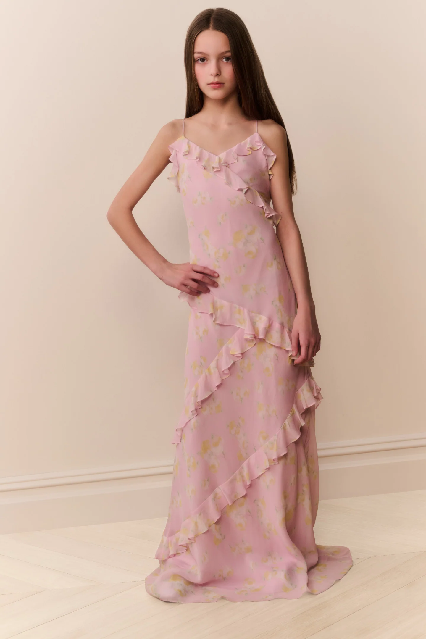 Vestido de Chifón Floral Tween Rialto