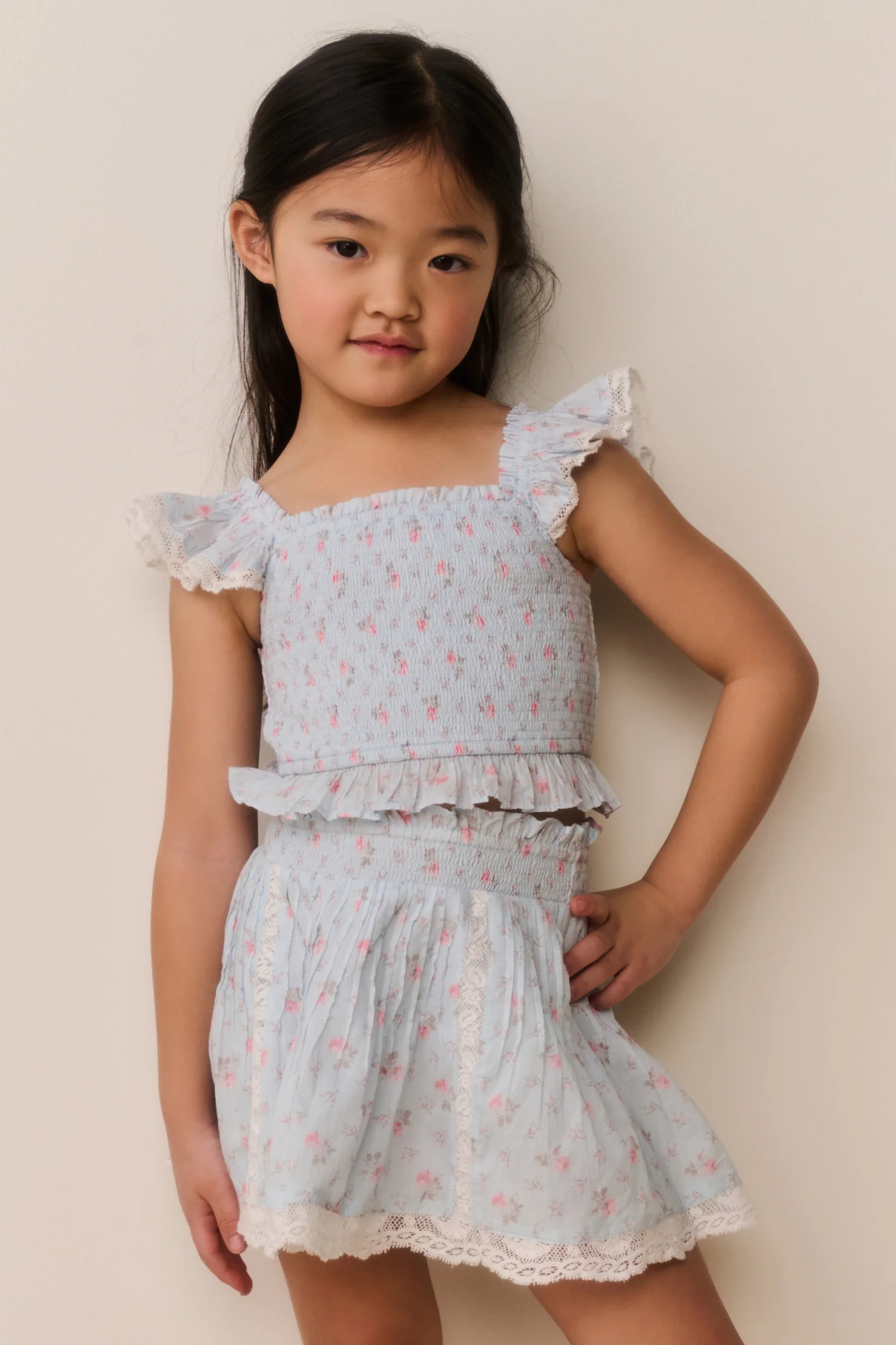 Camiseta Floral de Algodón para Niñas Jeanna