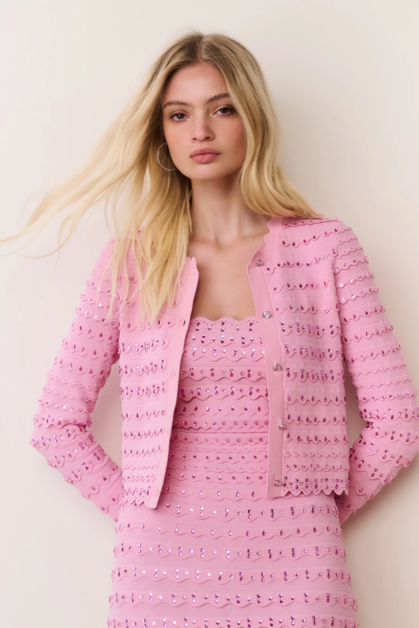 Cardigan con volantes de lentejuelas Ferris