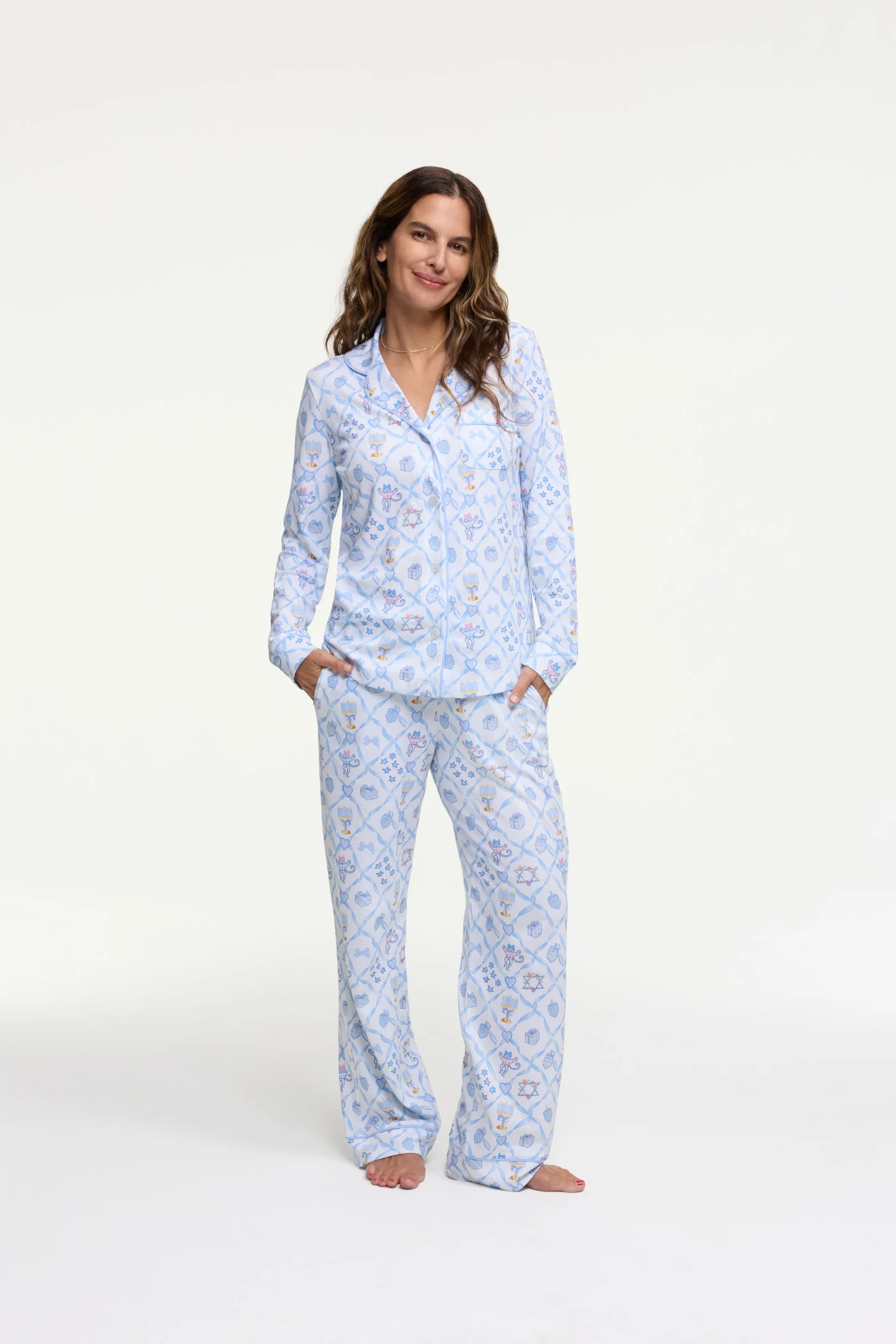 Pijamas de polo de manga larga con estampado de noches estrelladas LoveShackFancy x Roller Rabbit