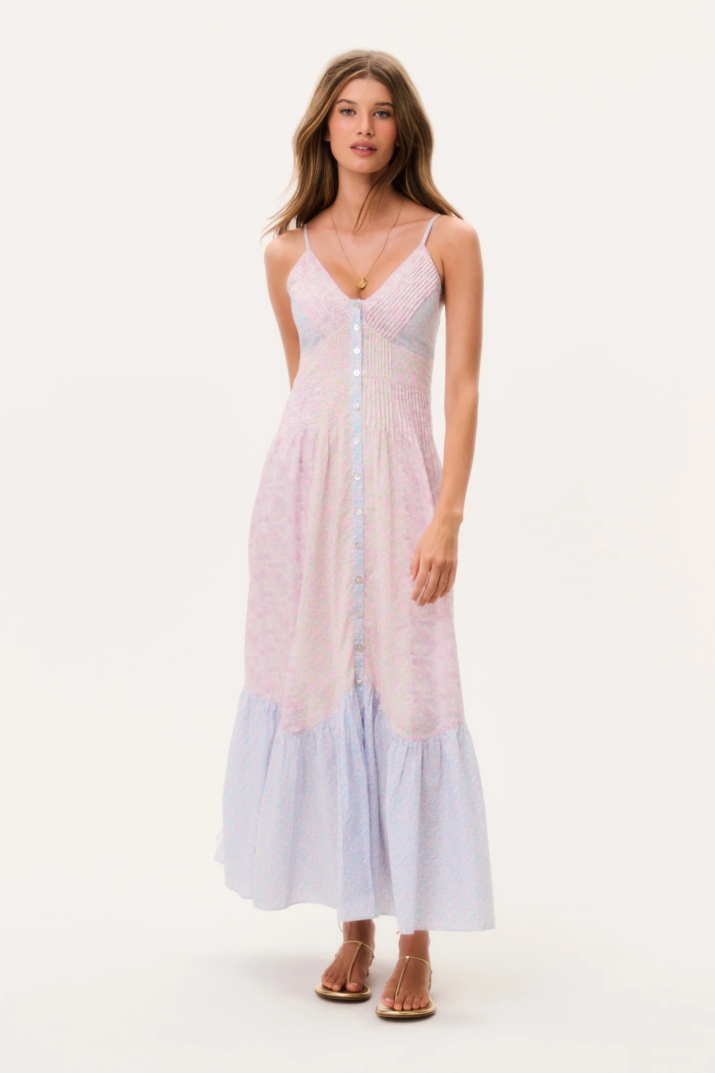 Hecho con tejidos Liberty Esilda Vestido Maxi