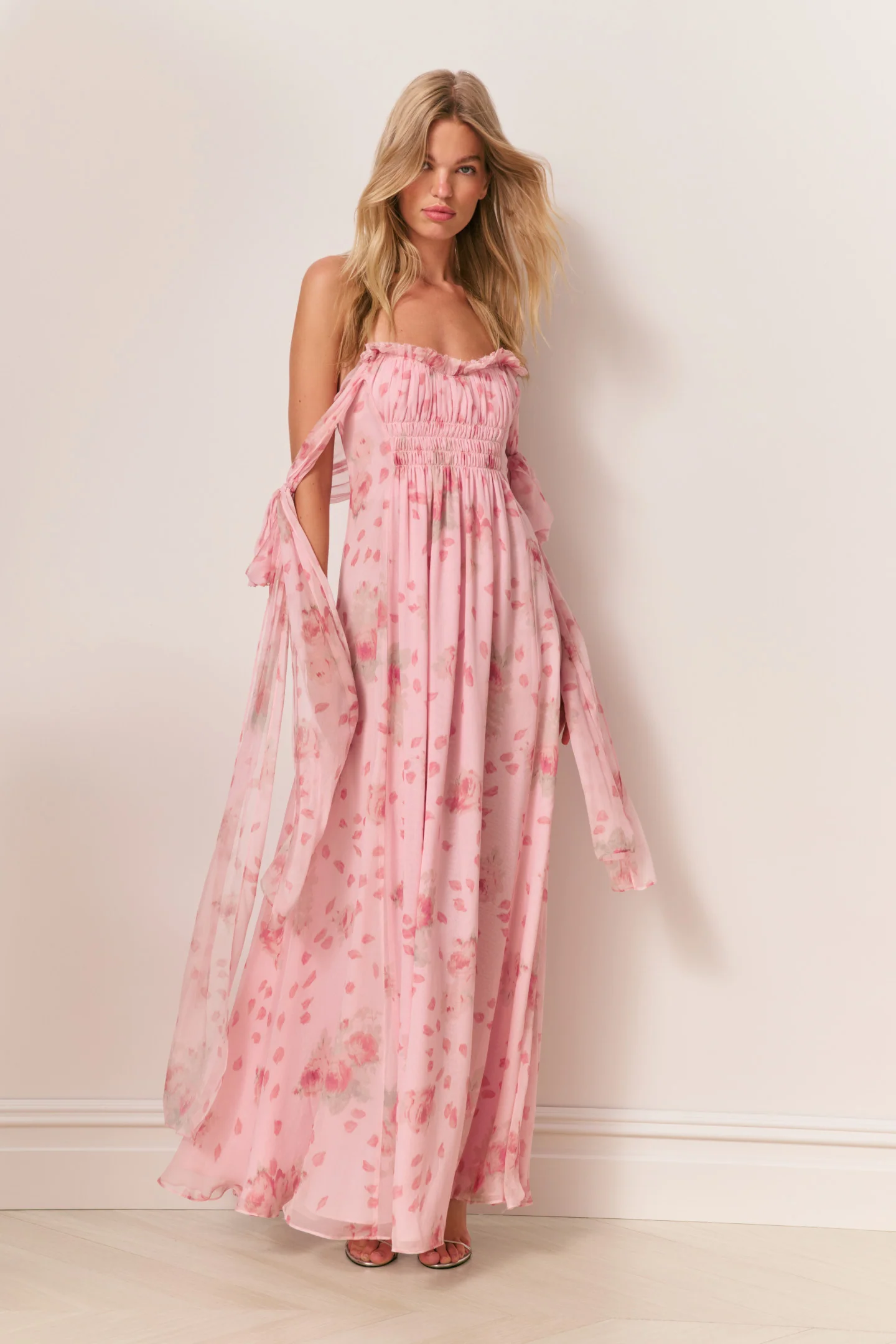 Vestido maxi de seda estampado Marlana