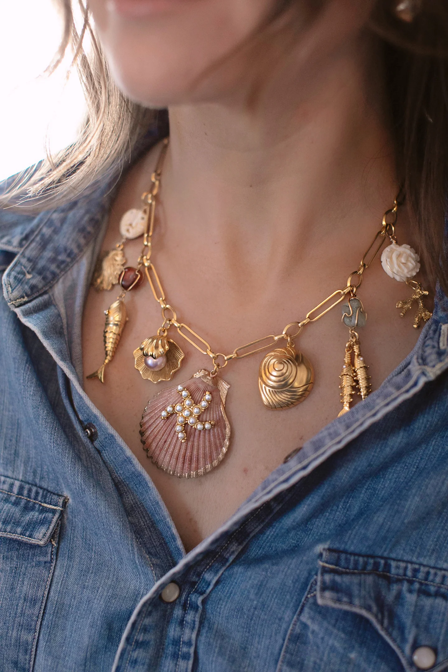 Collar Brinker+Eliza Montauk Shell