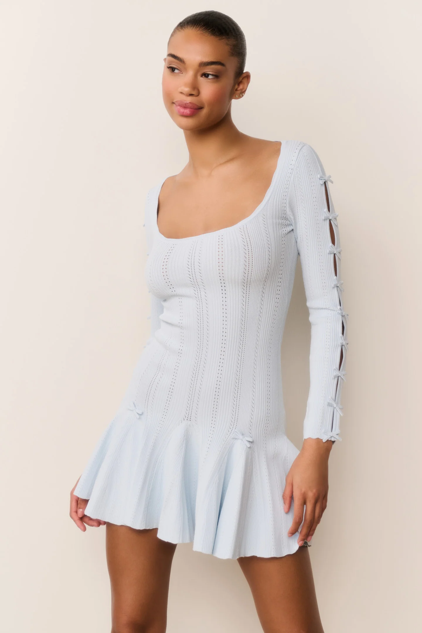 Vestido Mini Pointelle con Rayas Seychelle