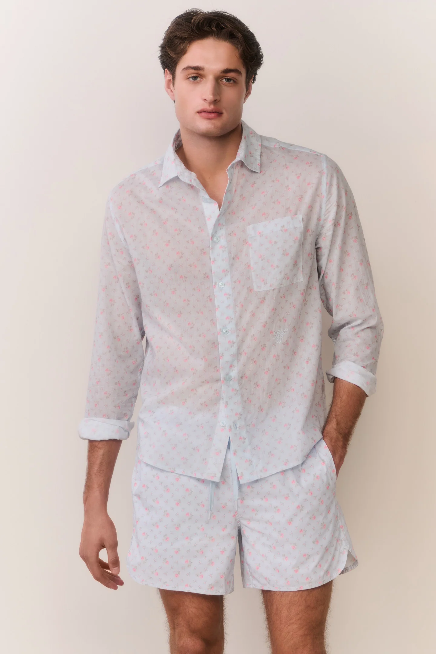 Camisa unisex de algodón con estampado floral Hudley