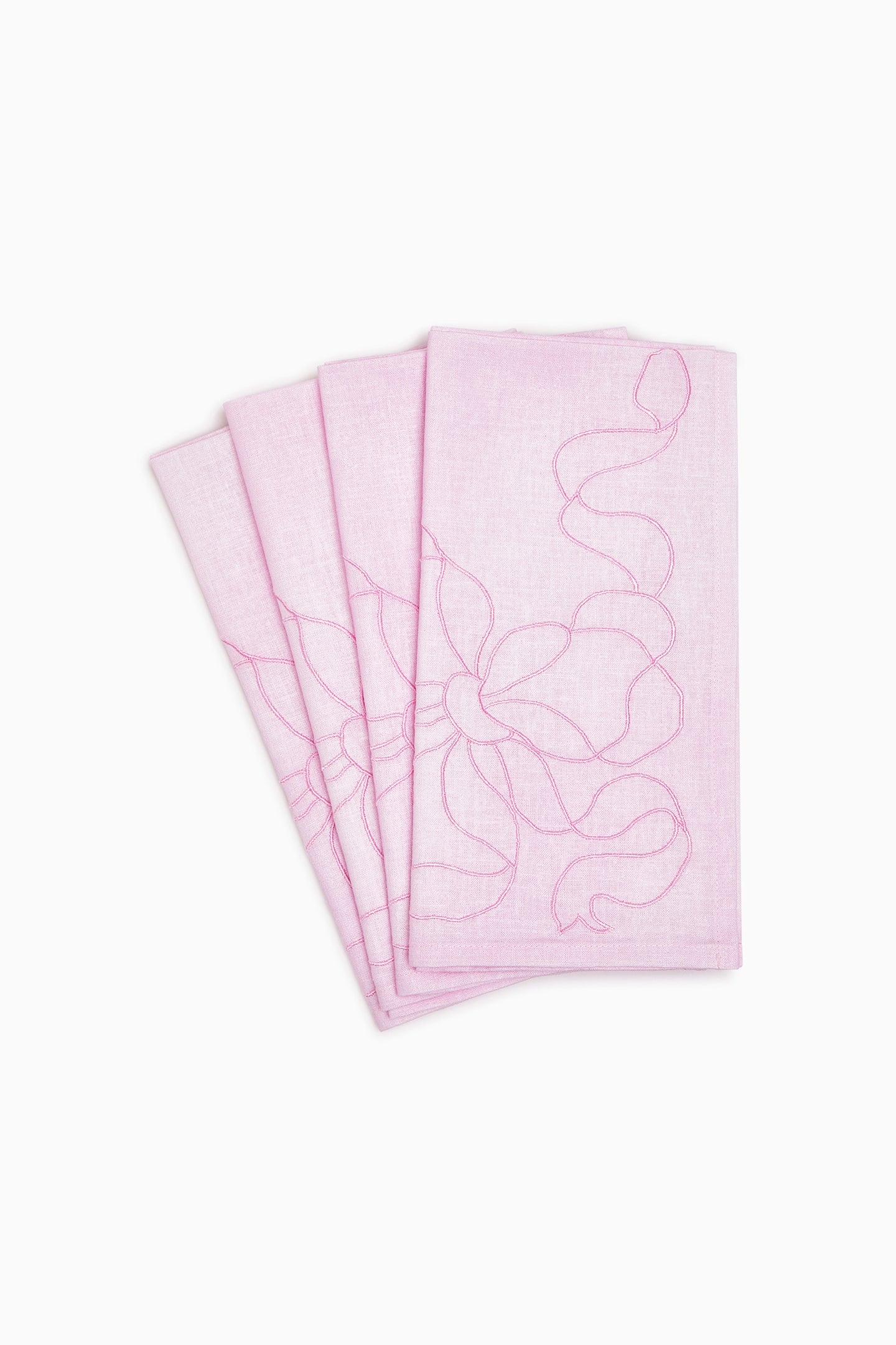Servilletas de Lino con Borlas Bordadas - Conjunto de 4