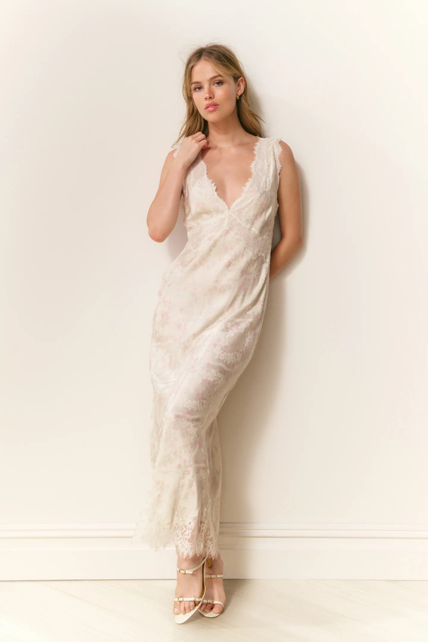 Vestido de gasa floral de mezcla de seda Mira