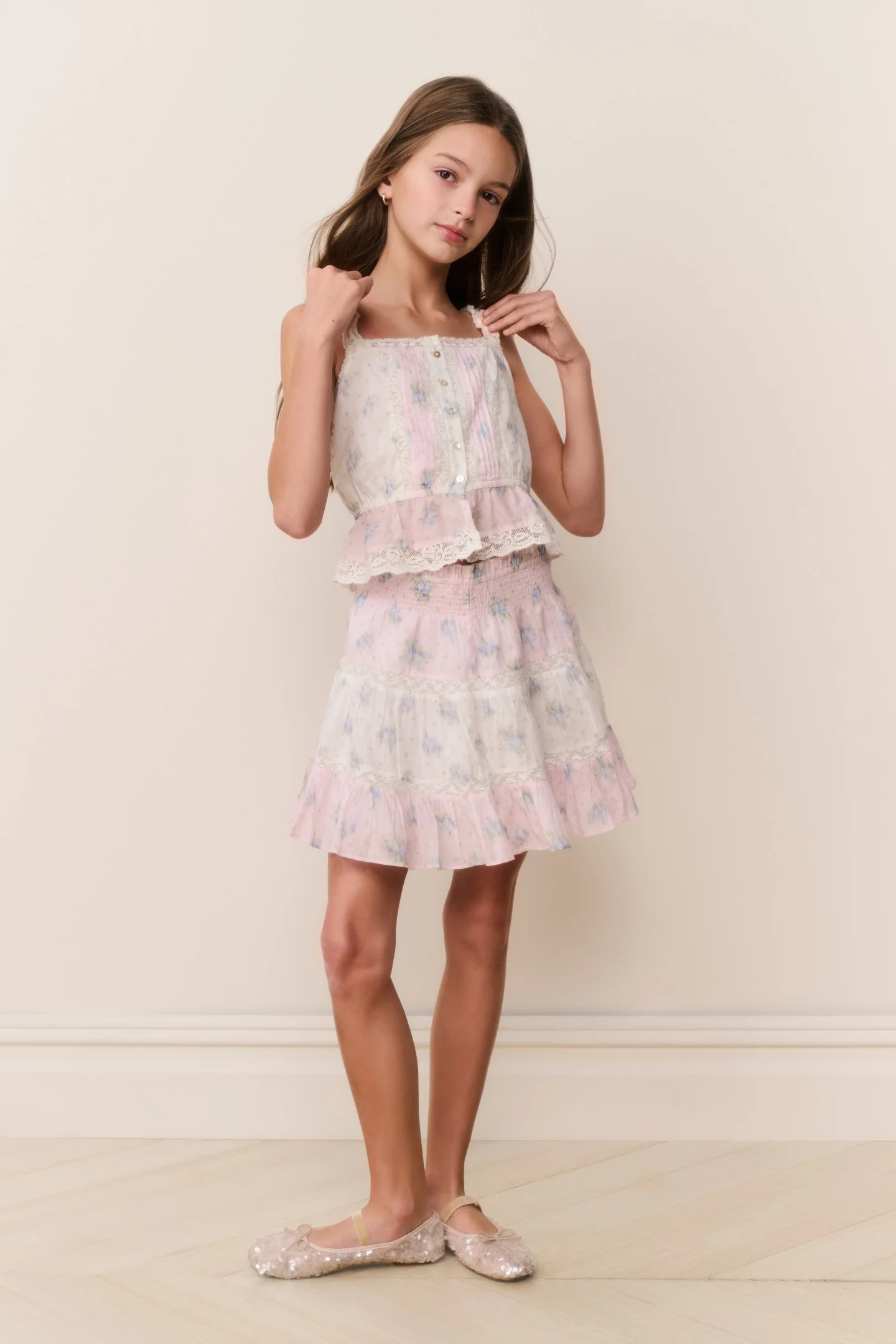 Top estampado mixto Tween Jessamine