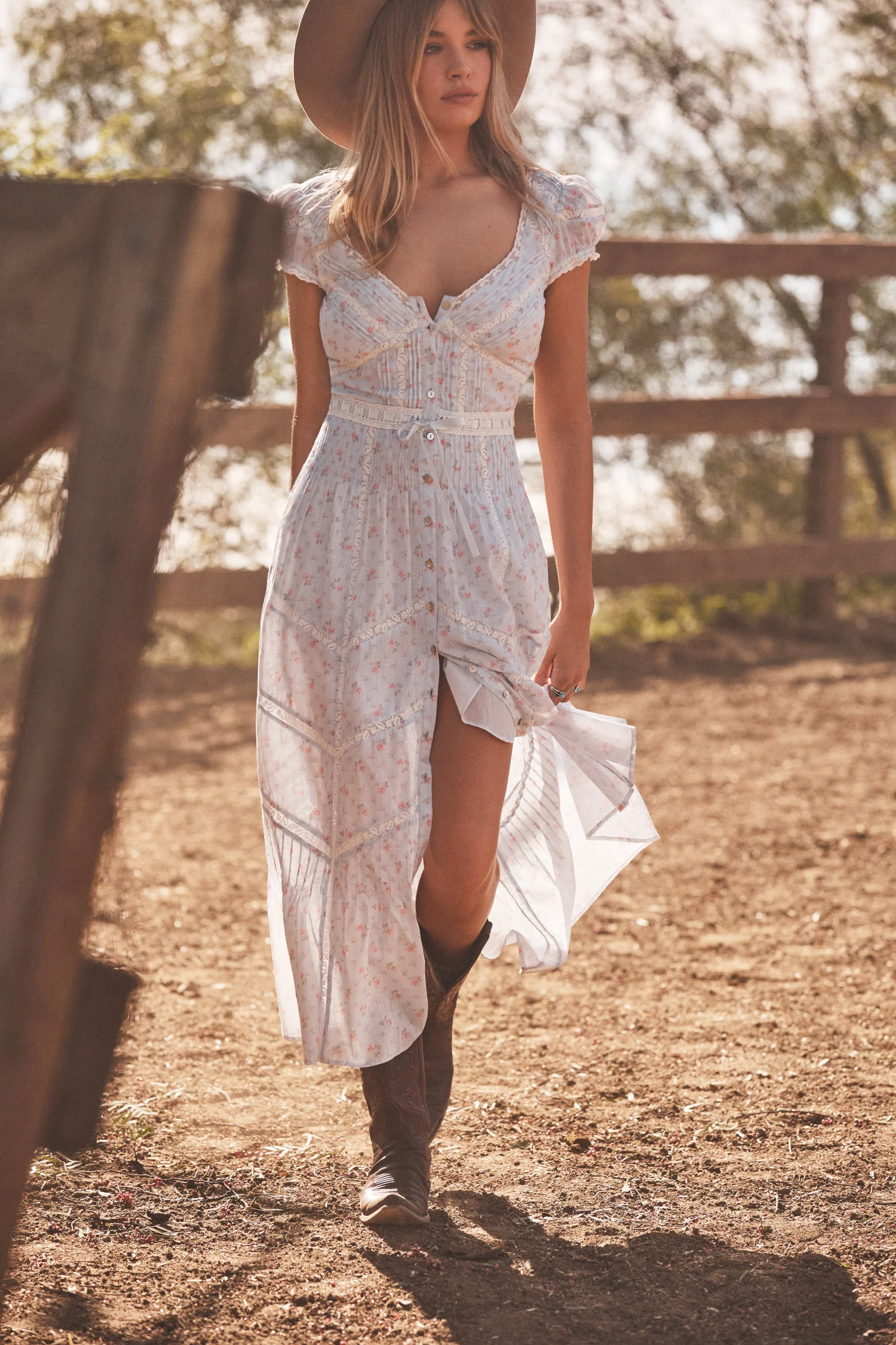 Vestido Midi de Algodón Floral Aurela