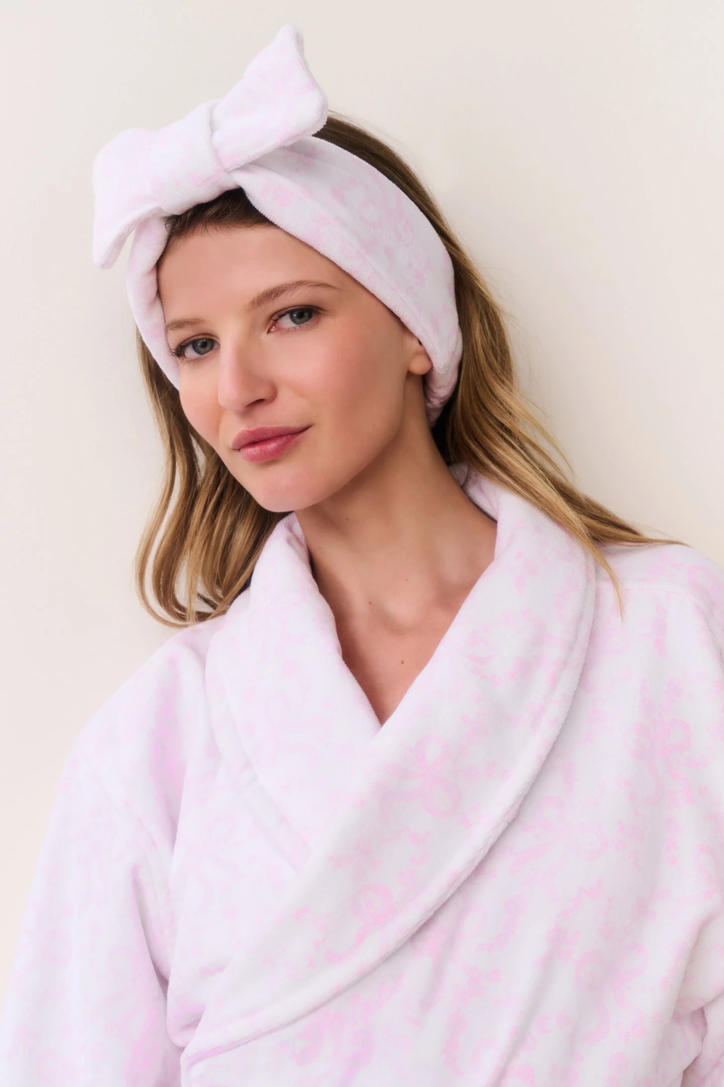 Diadema de belleza con estampado de arco para lavado facial