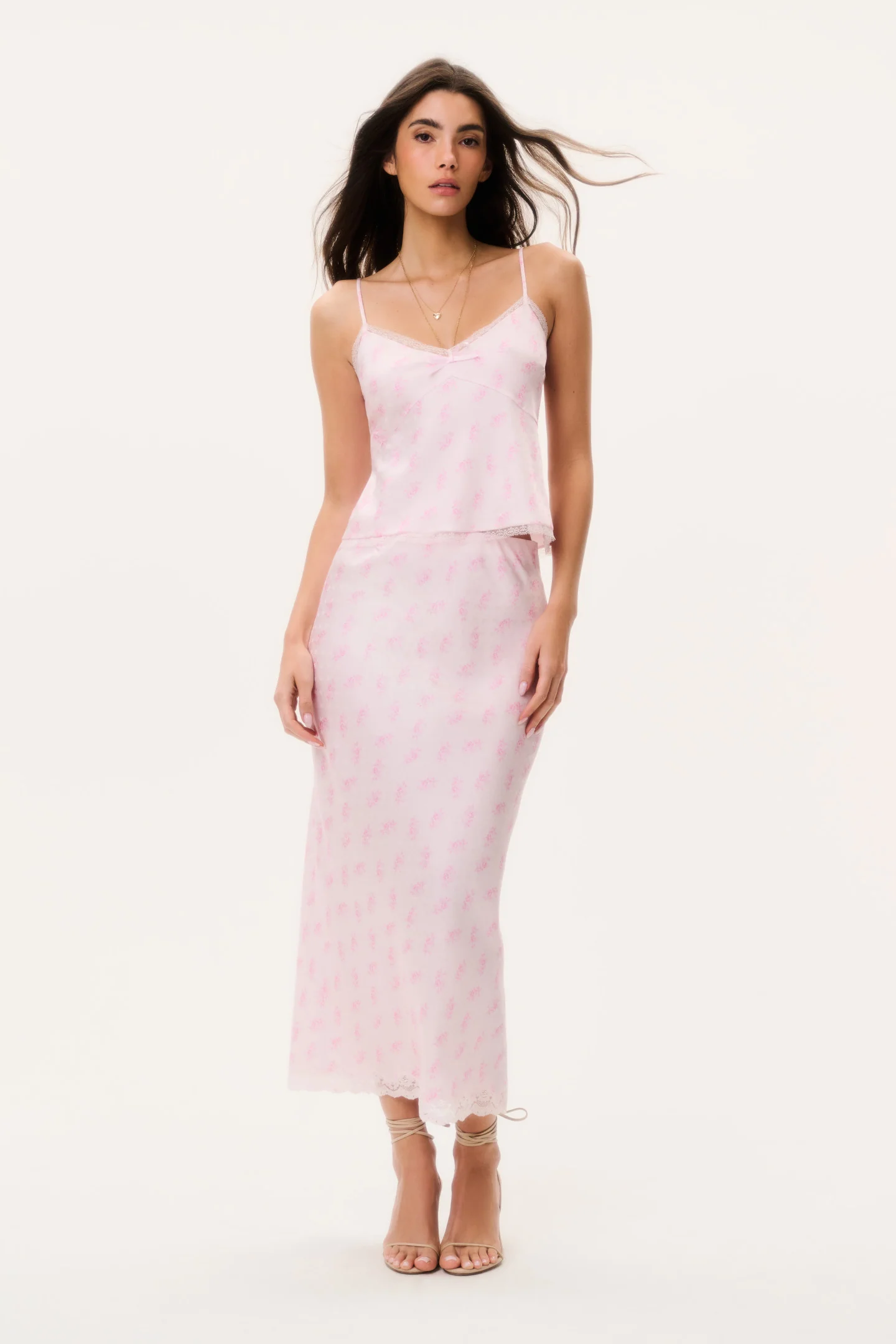 Falda maxi floral de mezcla de seda Castle