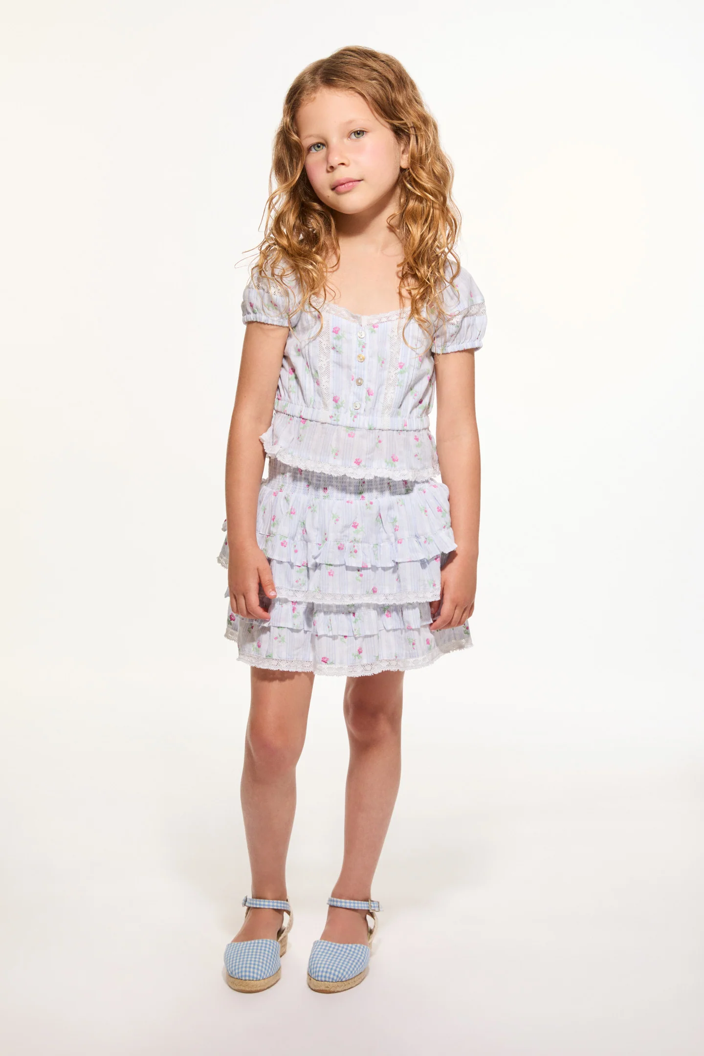 Camiseta Floral con Rayas para Niñas Ottie