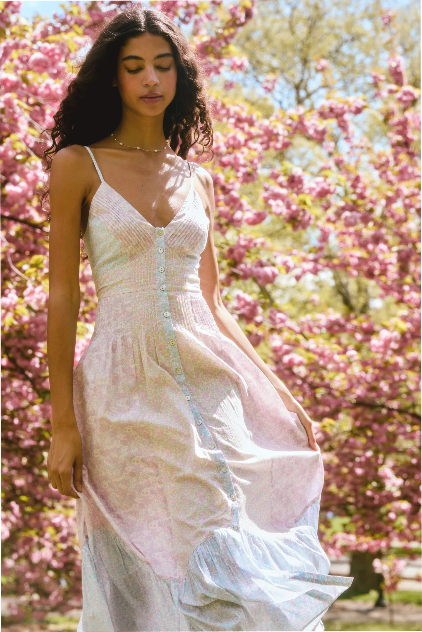 Hecho con tejidos Liberty Esilda Vestido Maxi