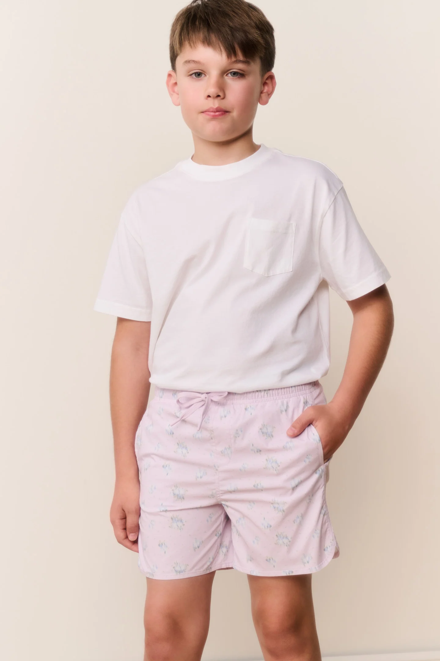 Pantalones cortos de baño con estampado floral para niños