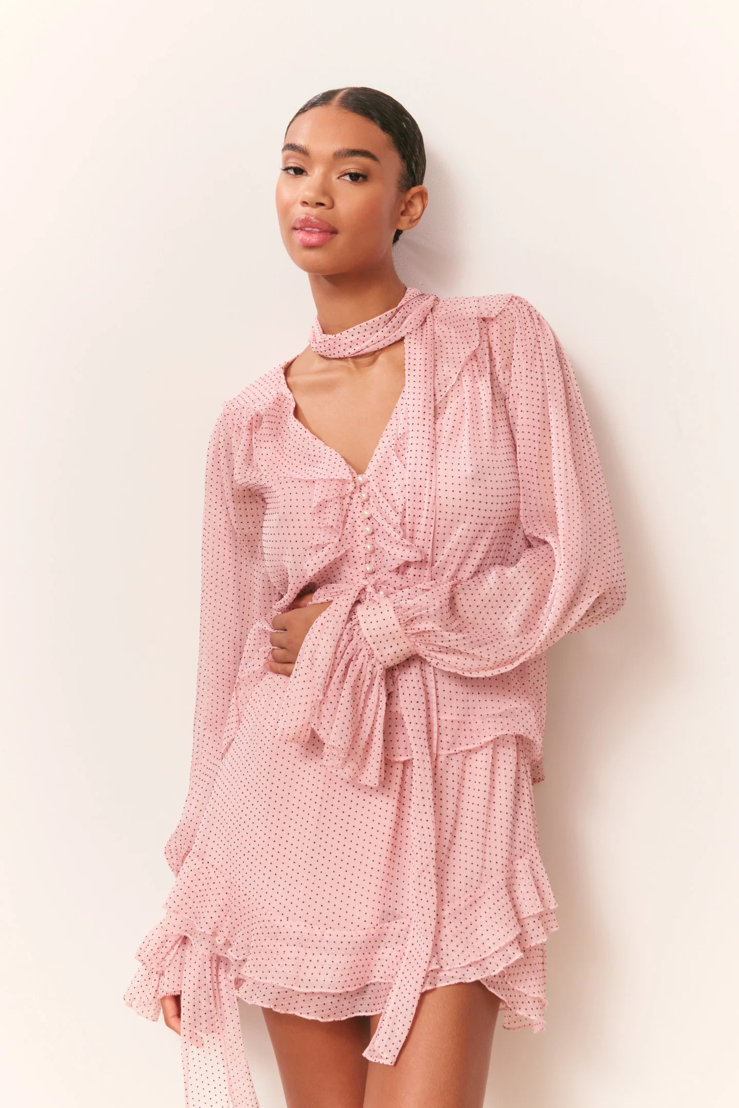Falda Mini con Estampado de Lunares Renza