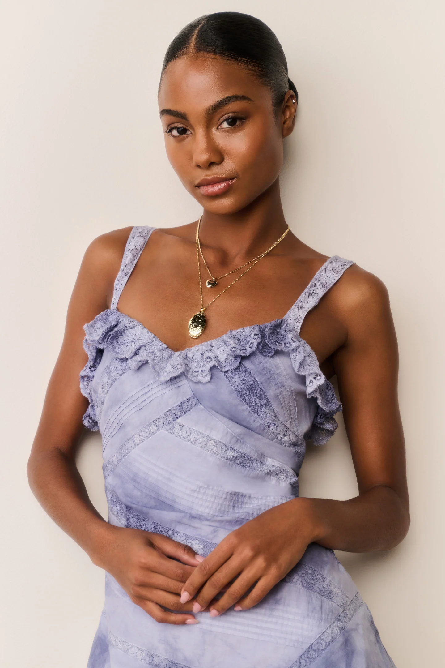 Vestido mini de algodón teñido a mano Lavine