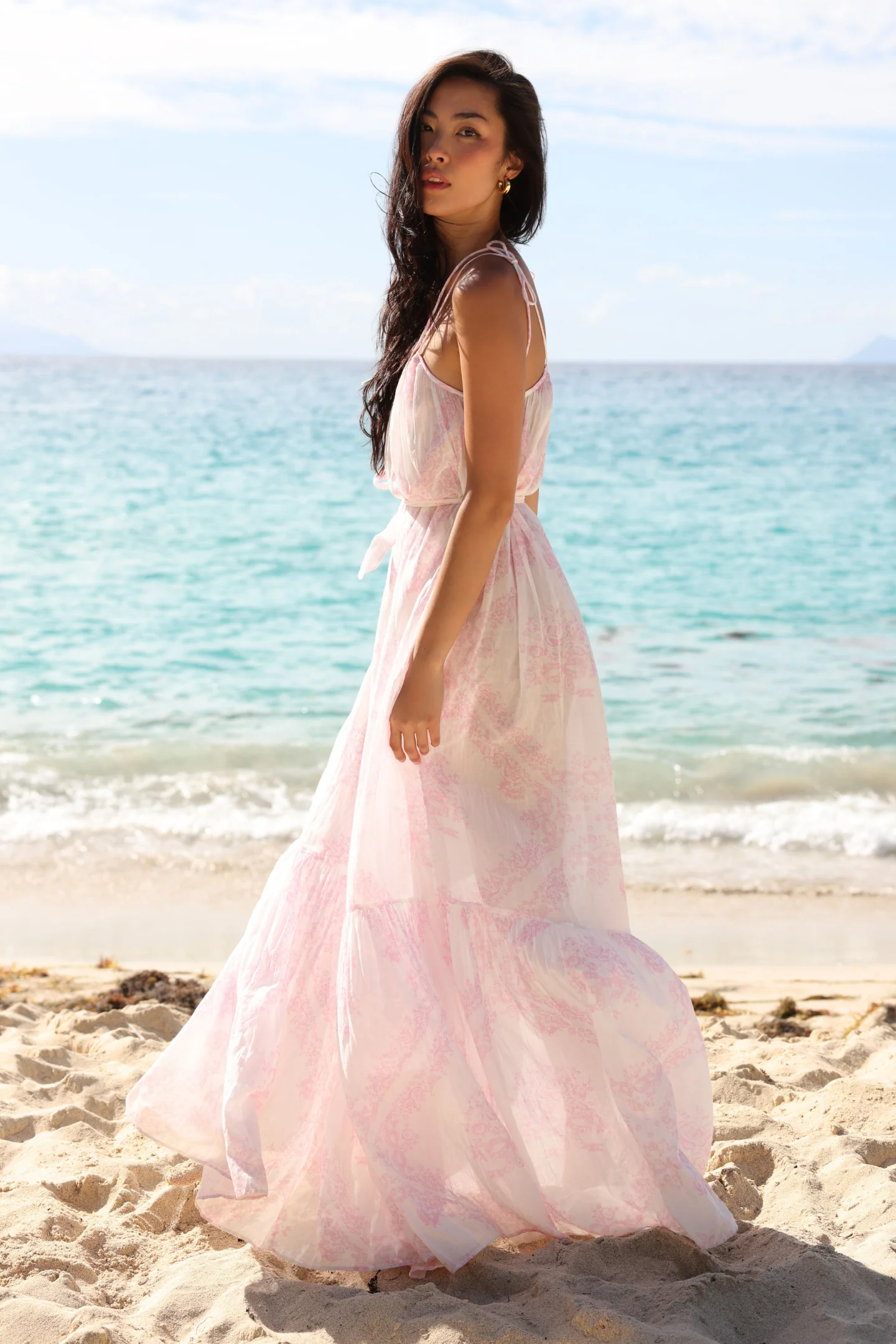 Vestido cubrevestido con estampado de tela de algodón Hale