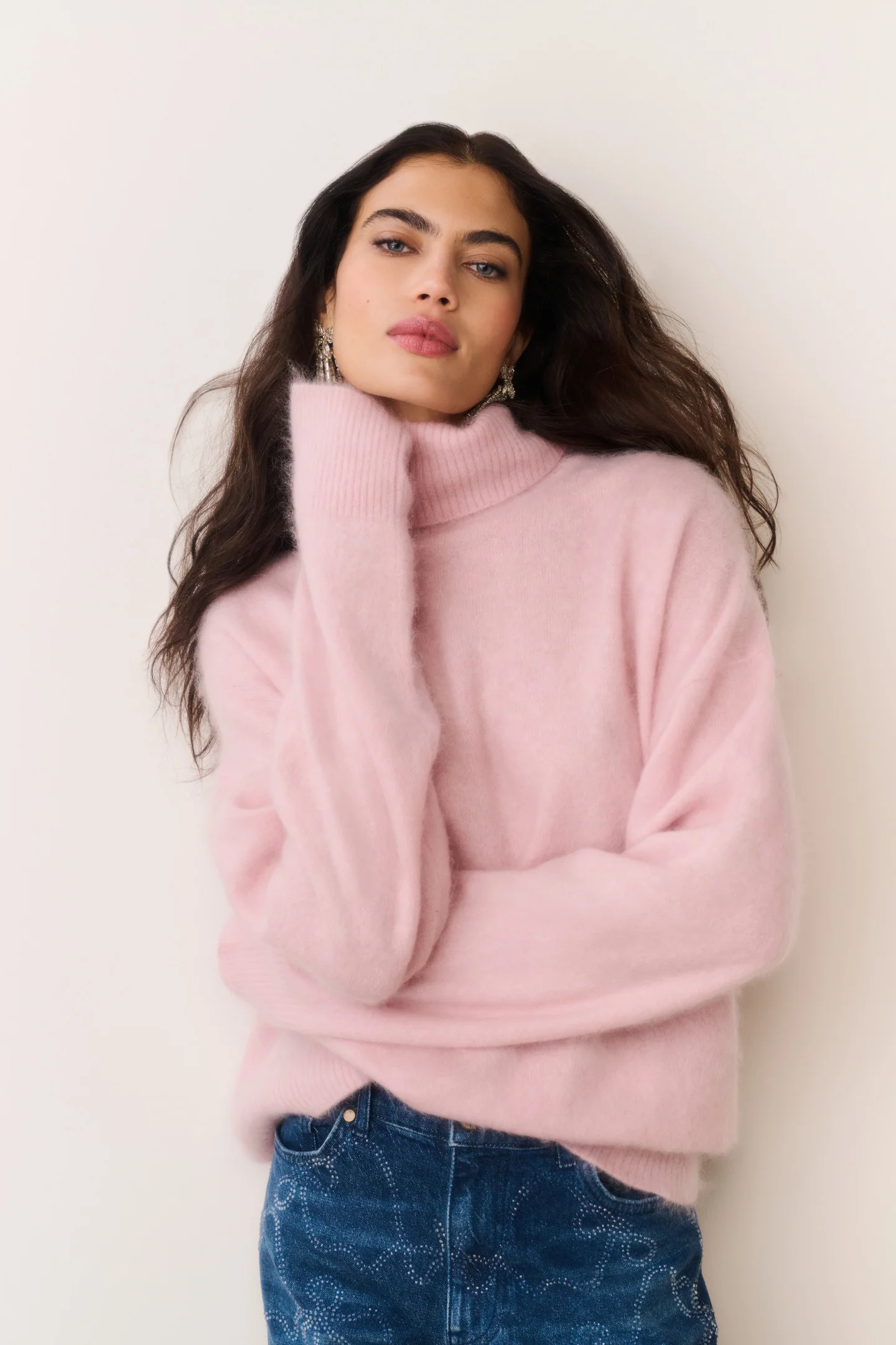 Suéter de cuello alto de cashmere Nia