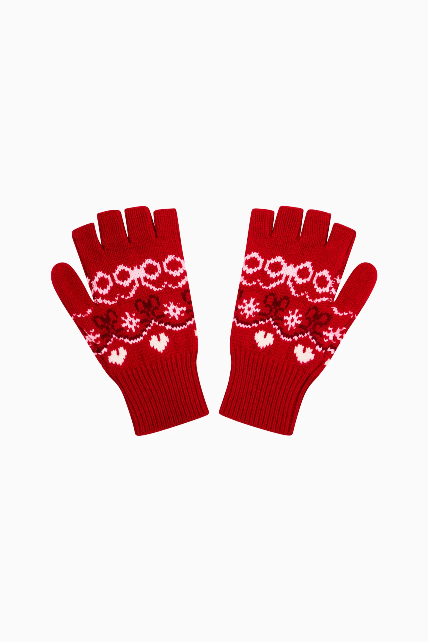 Guantes sin dedos Fair Isle de lana Emeri