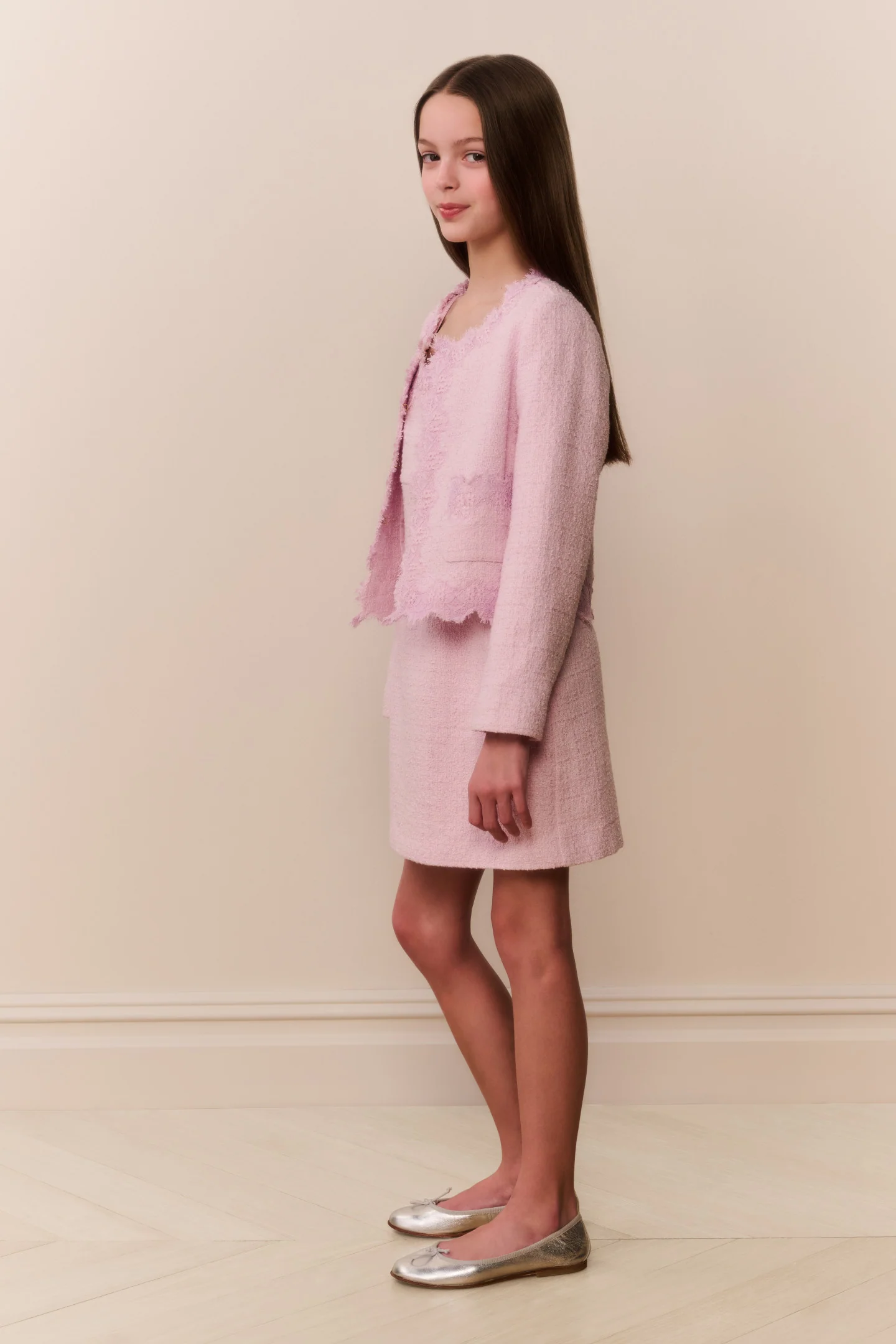 Chaqueta Erina de encaje y tweed para Tween