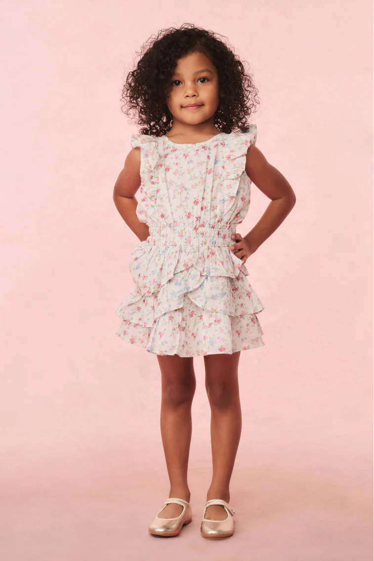Vestido floral de algodón Decker para niñas