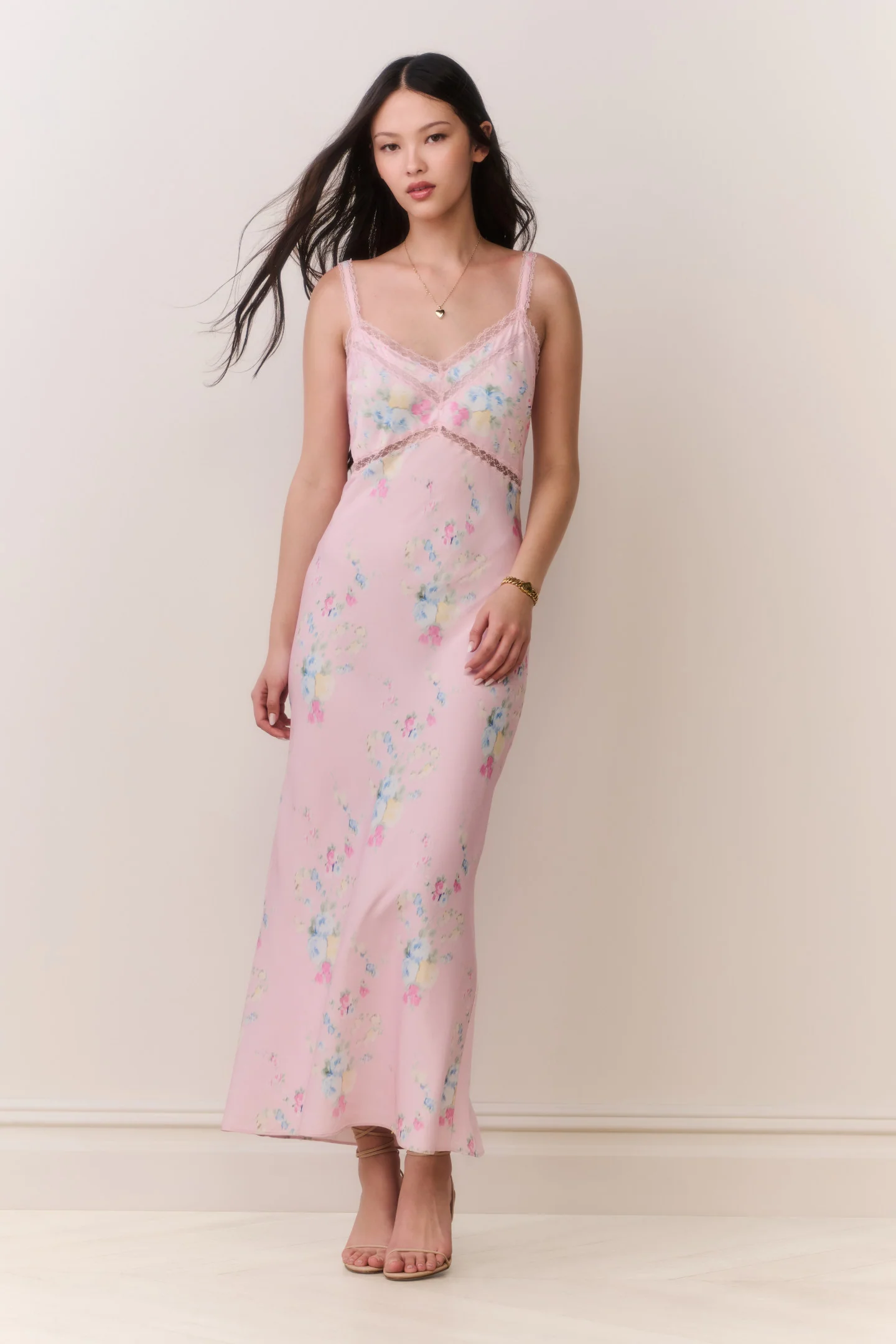 Vestido de gasa floral maxi Annabeth