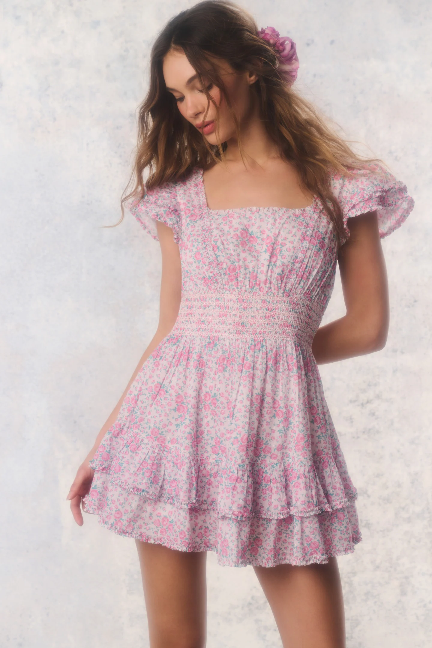 Vestido mini de algodón floral Stanton reedición