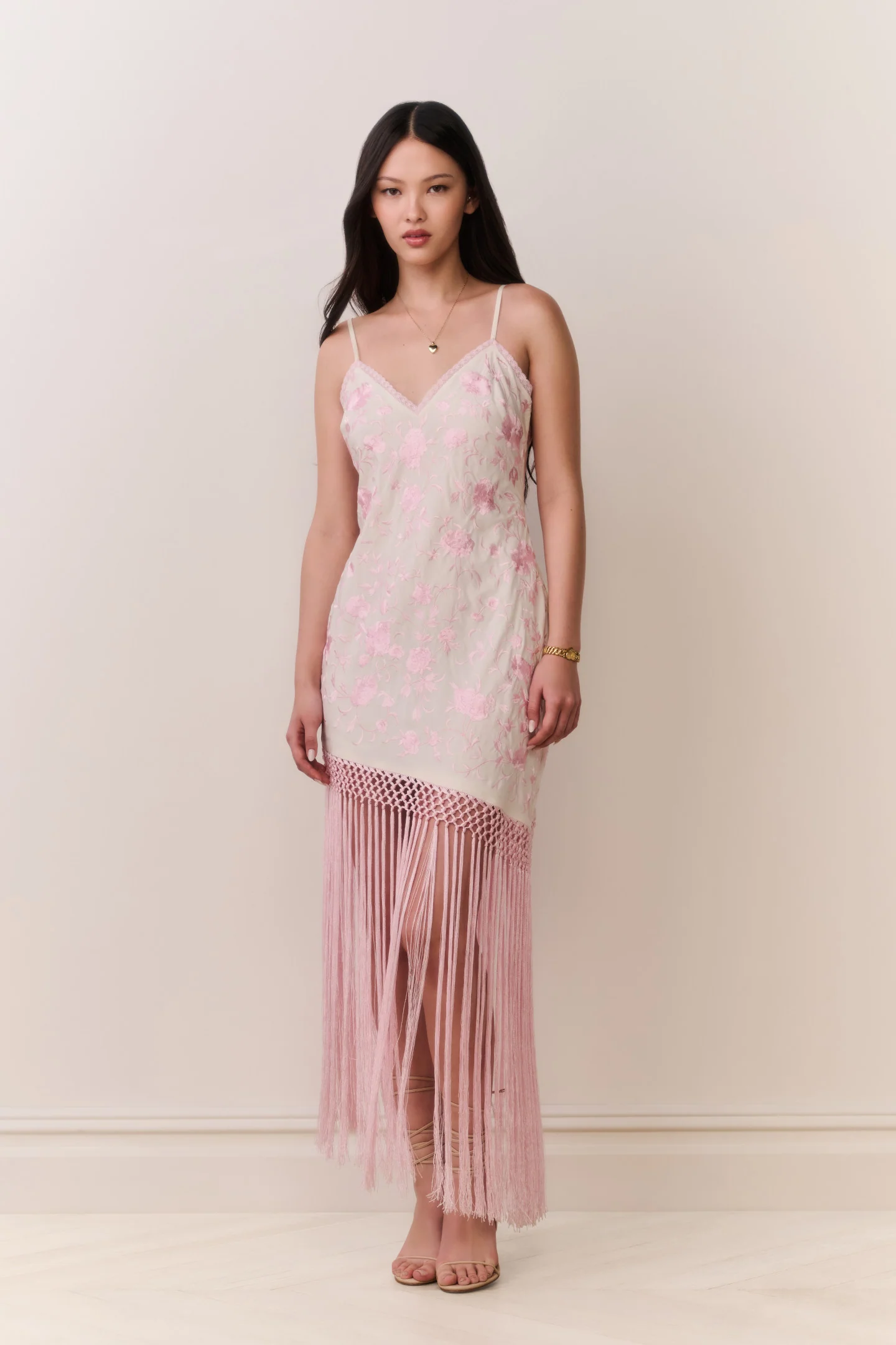 Vestido Maxi con Borlas Floral Evalette