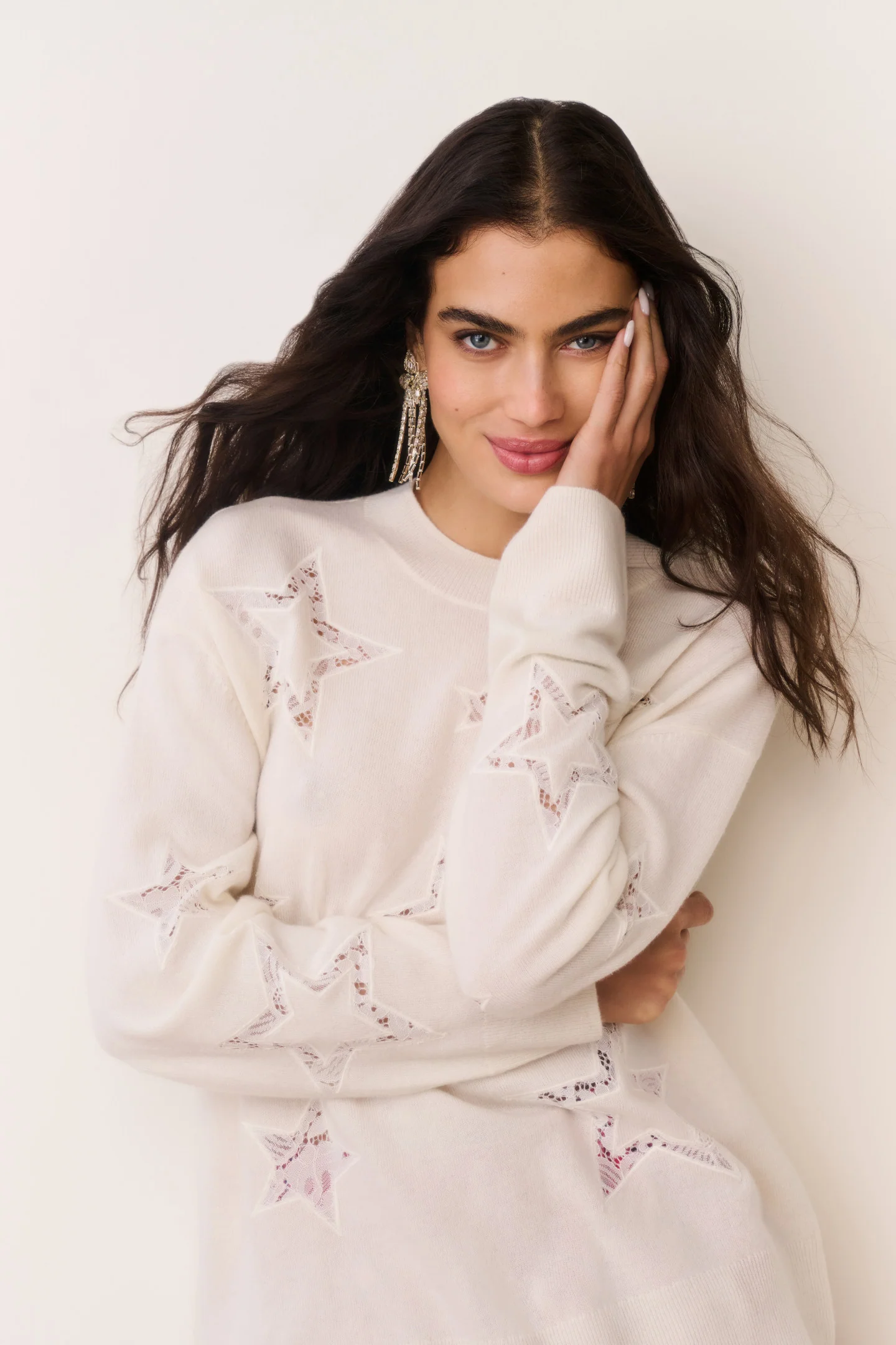 Pulóver con estrella de encaje de lana y cashmere Westcott