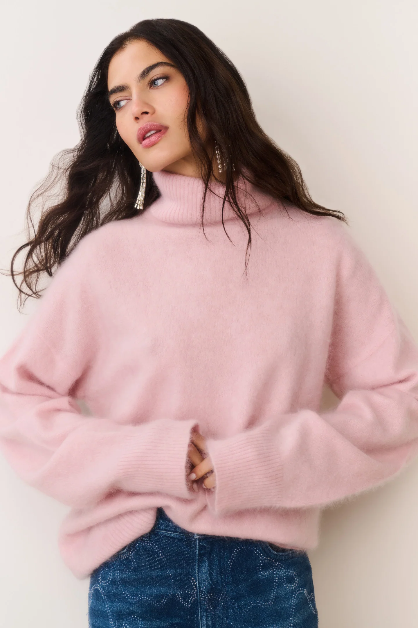Suéter de cuello alto de cashmere Nia