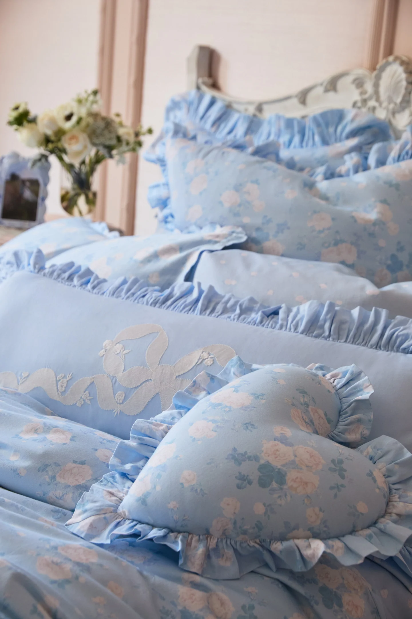 Almohada con Volantes Bohemio Corazón