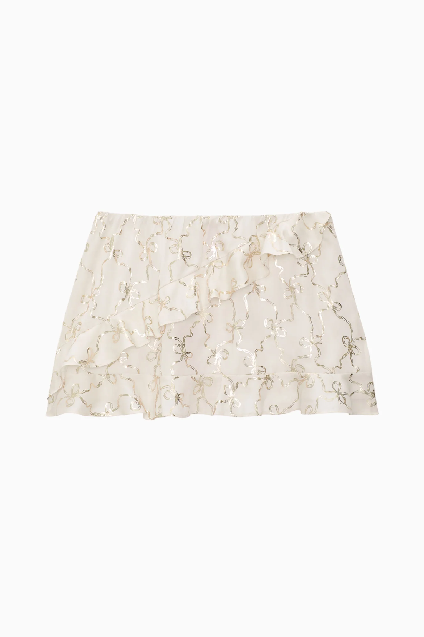 PINK x LoveShackFancy Falda Mini de Satín con Volantes
